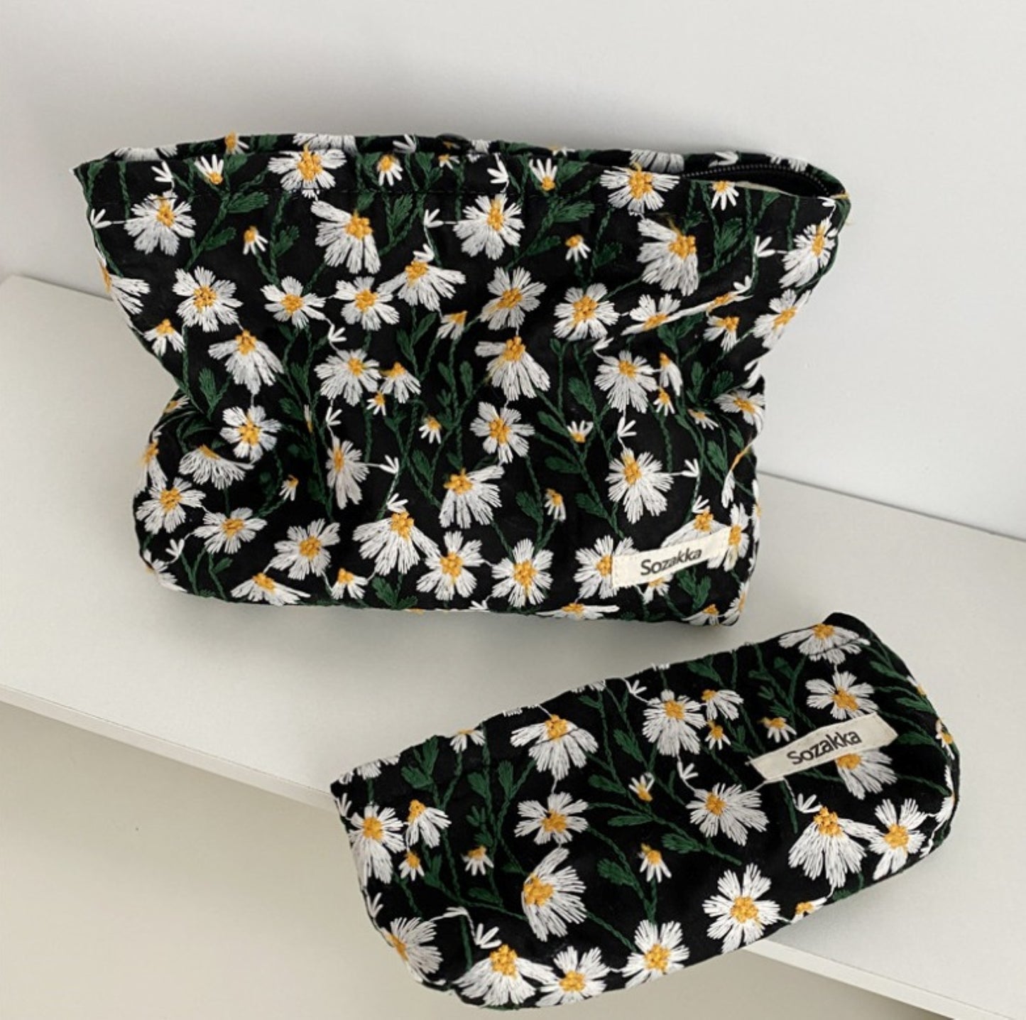 Floral Embroidered Cotton Pouch - ZoocomingTree