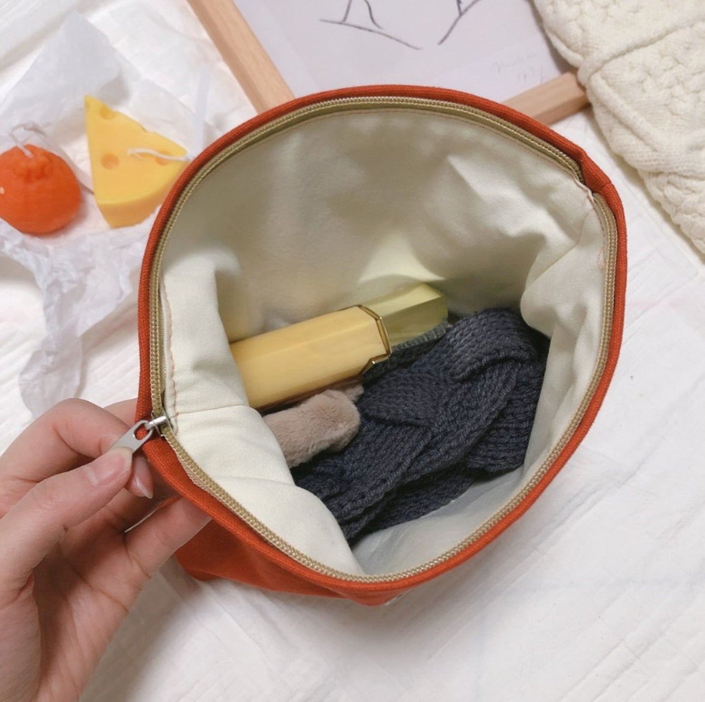 Cotton Makeup Zipper Pouch - ZoocomingTree