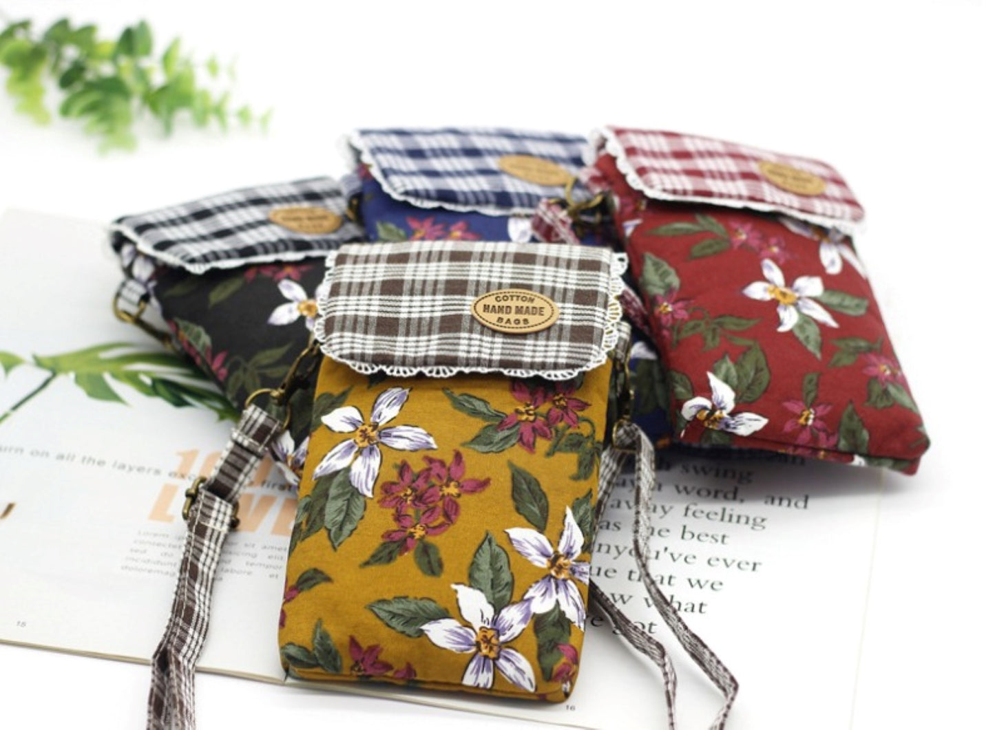 Floral Cotton Crossbody Phone Purse - ZoocomingTree