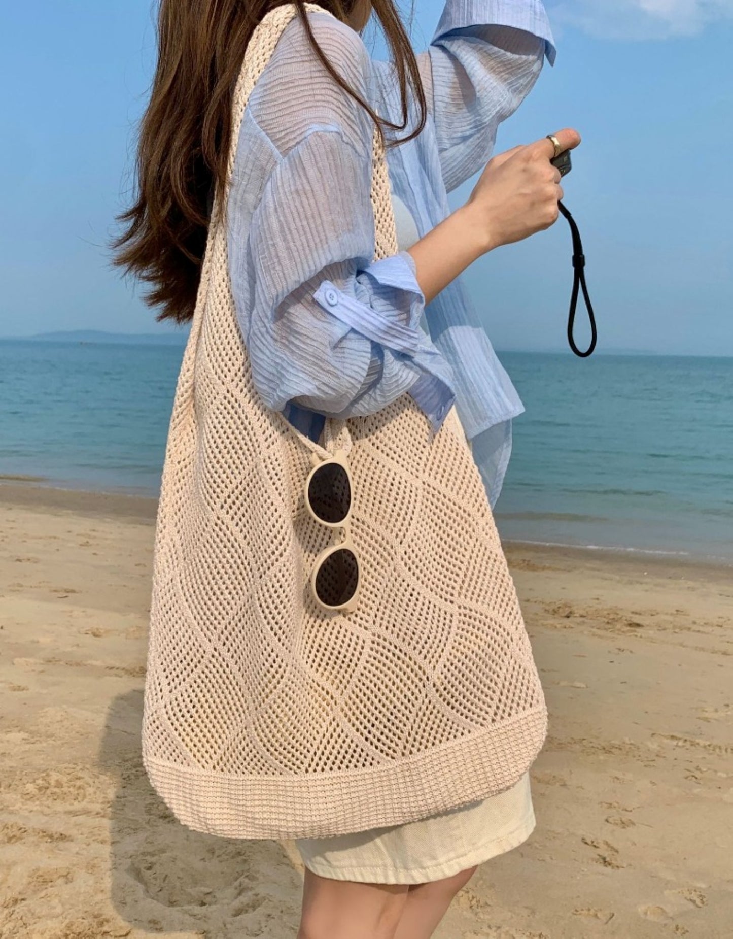 Women Crochet Color Tote Bag - ZoocomingTree