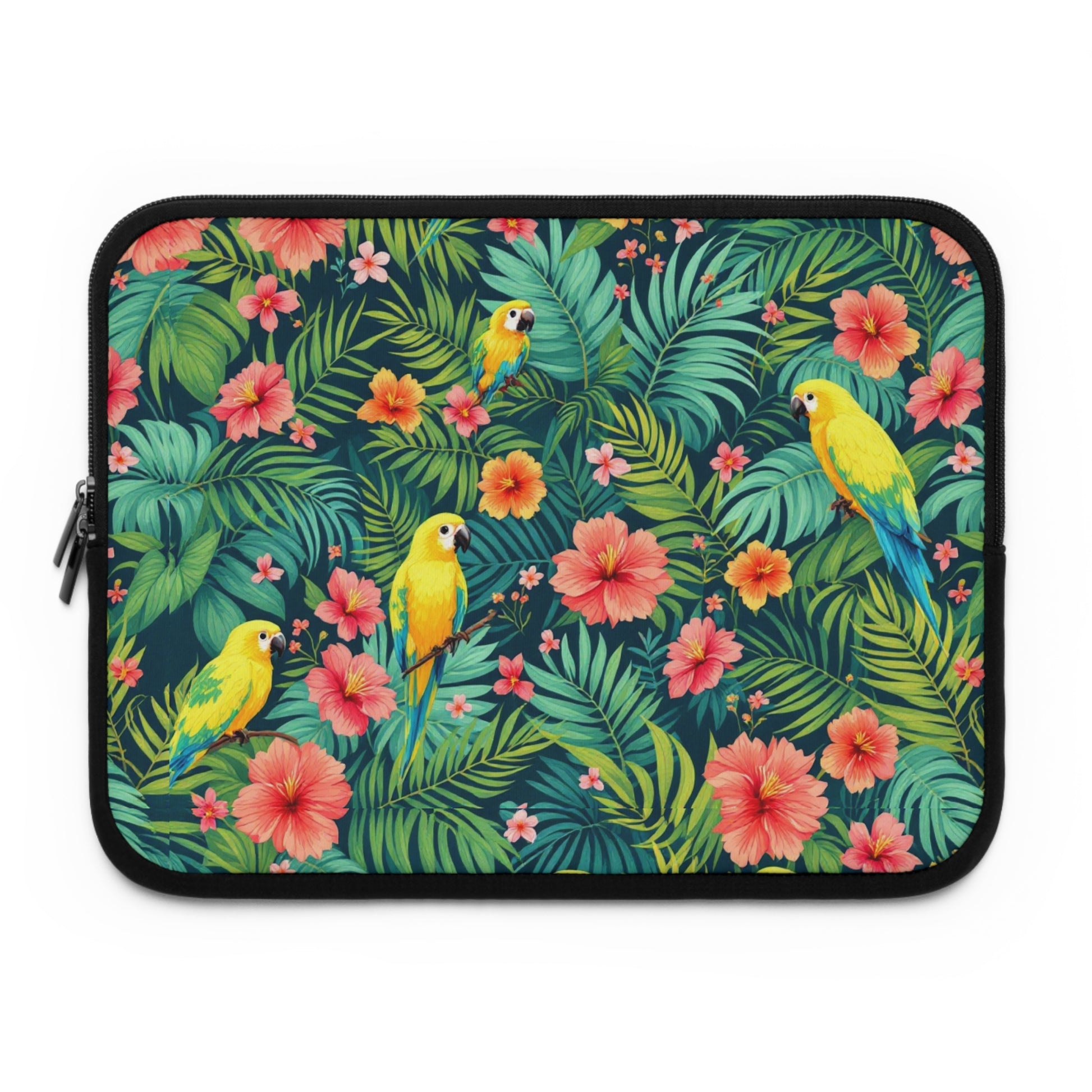 Tropical Parrot & Hibiscus 13" Laptop Sleeve - ZoocomingTree