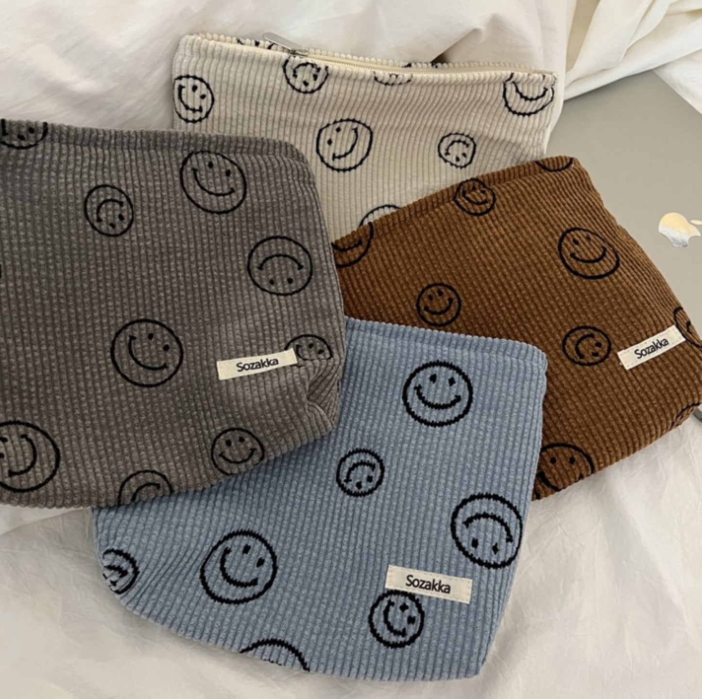 Corduroy Cosmetic Zipper Pouch - ZoocomingTree