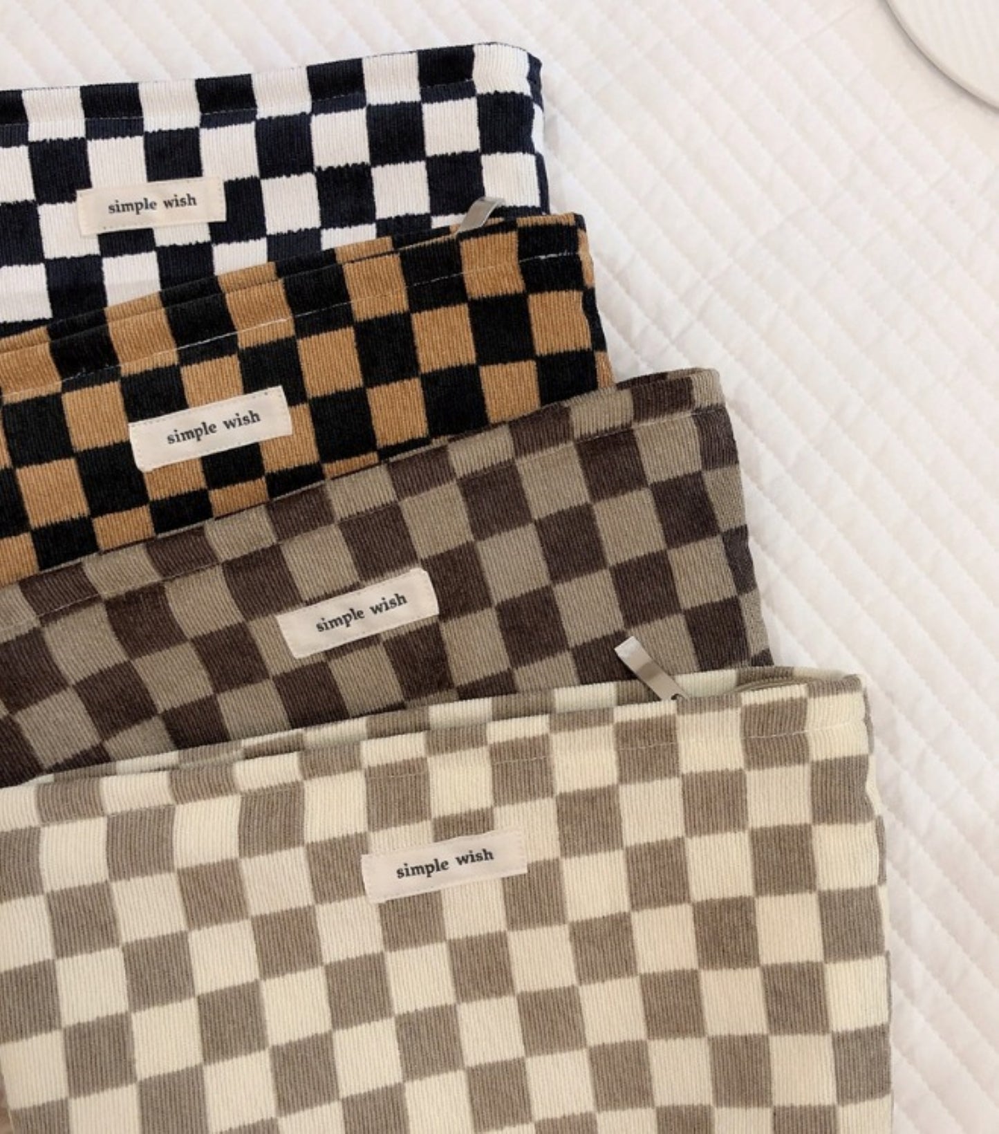 Checkerboard Plaid Makeup Pouch - ZoocomingTree