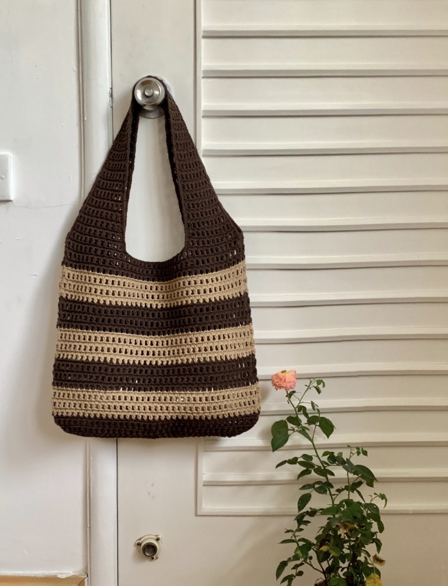Cute Striped Crochet Shoulder Bag - ZoocomingTree
