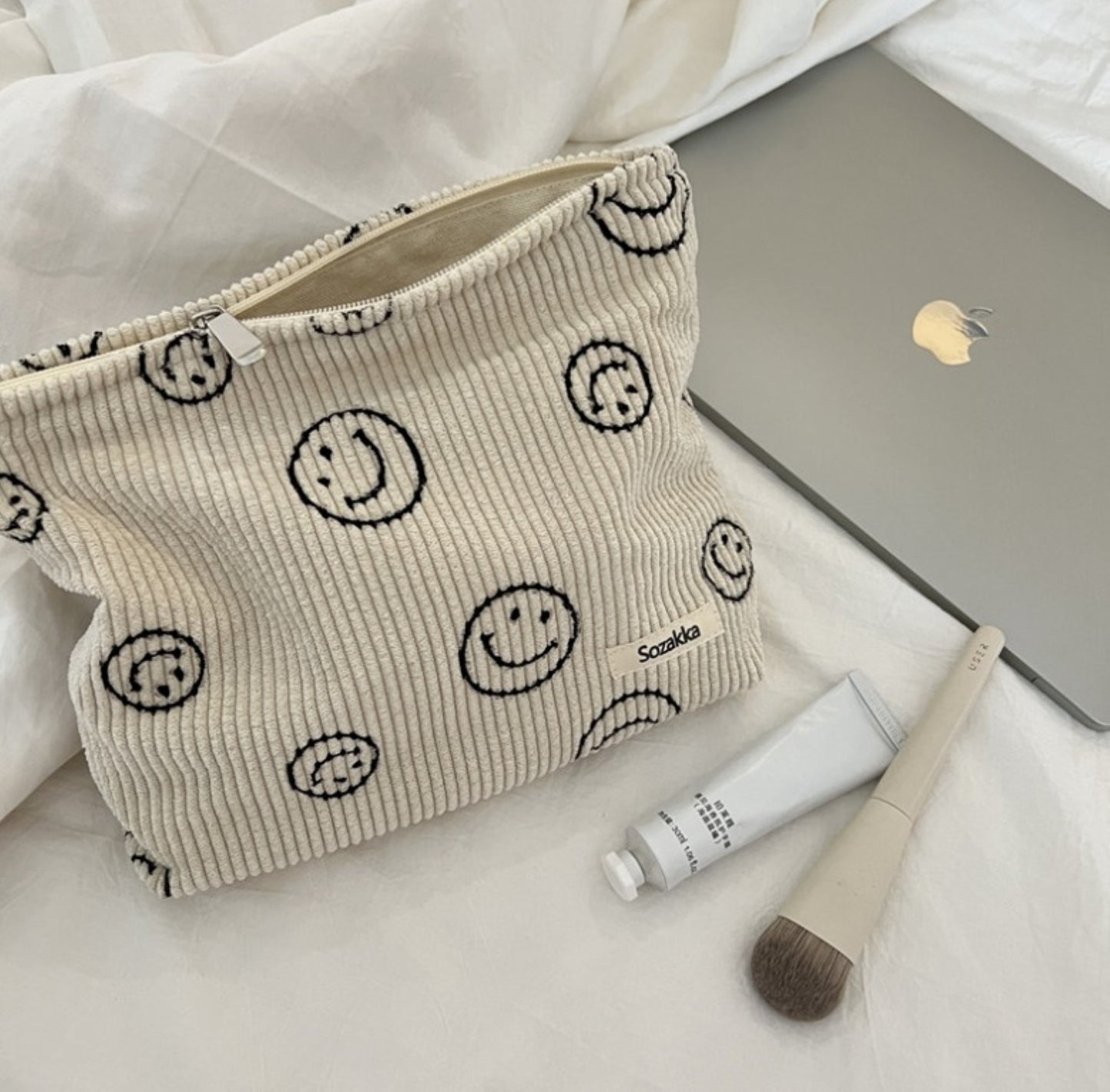 Corduroy Cosmetic Zipper Pouch - ZoocomingTree