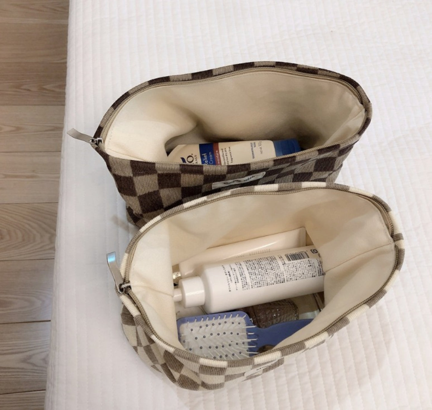 Checkerboard Plaid Makeup Pouch - ZoocomingTree