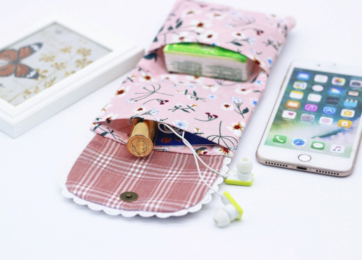 Floral Cotton Feminine Sanitary Pouch - ZoocomingTree