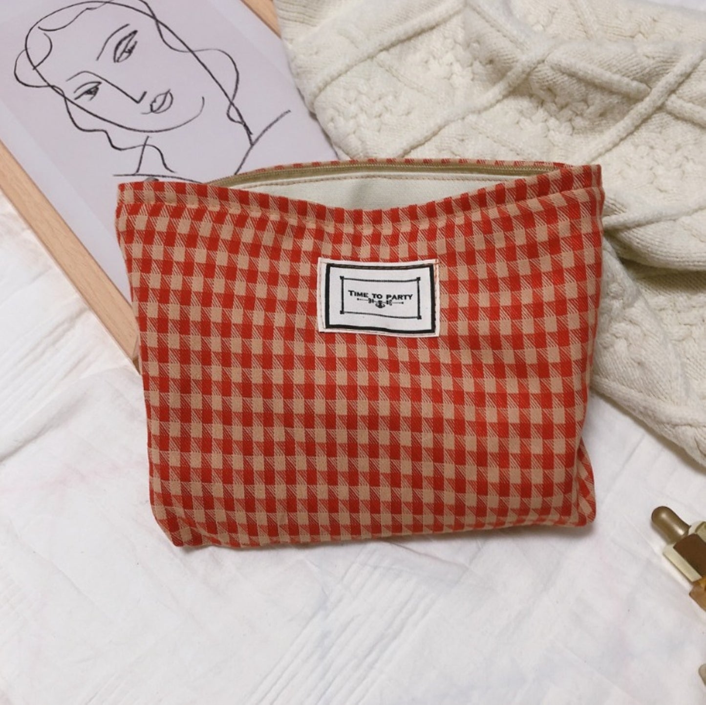 Cotton Makeup Zipper Pouch - ZoocomingTree