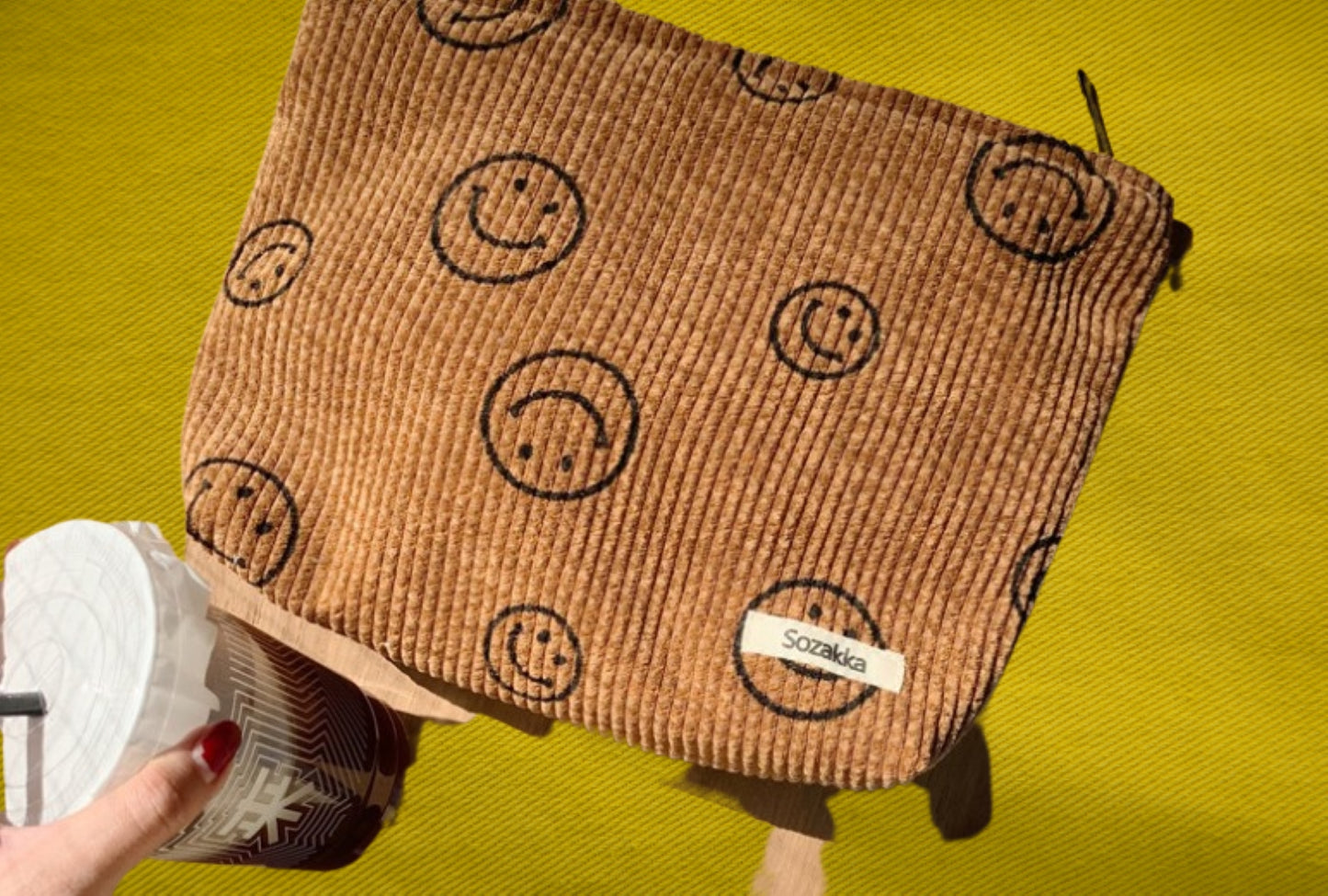 Corduroy Cosmetic Zipper Pouch - ZoocomingTree