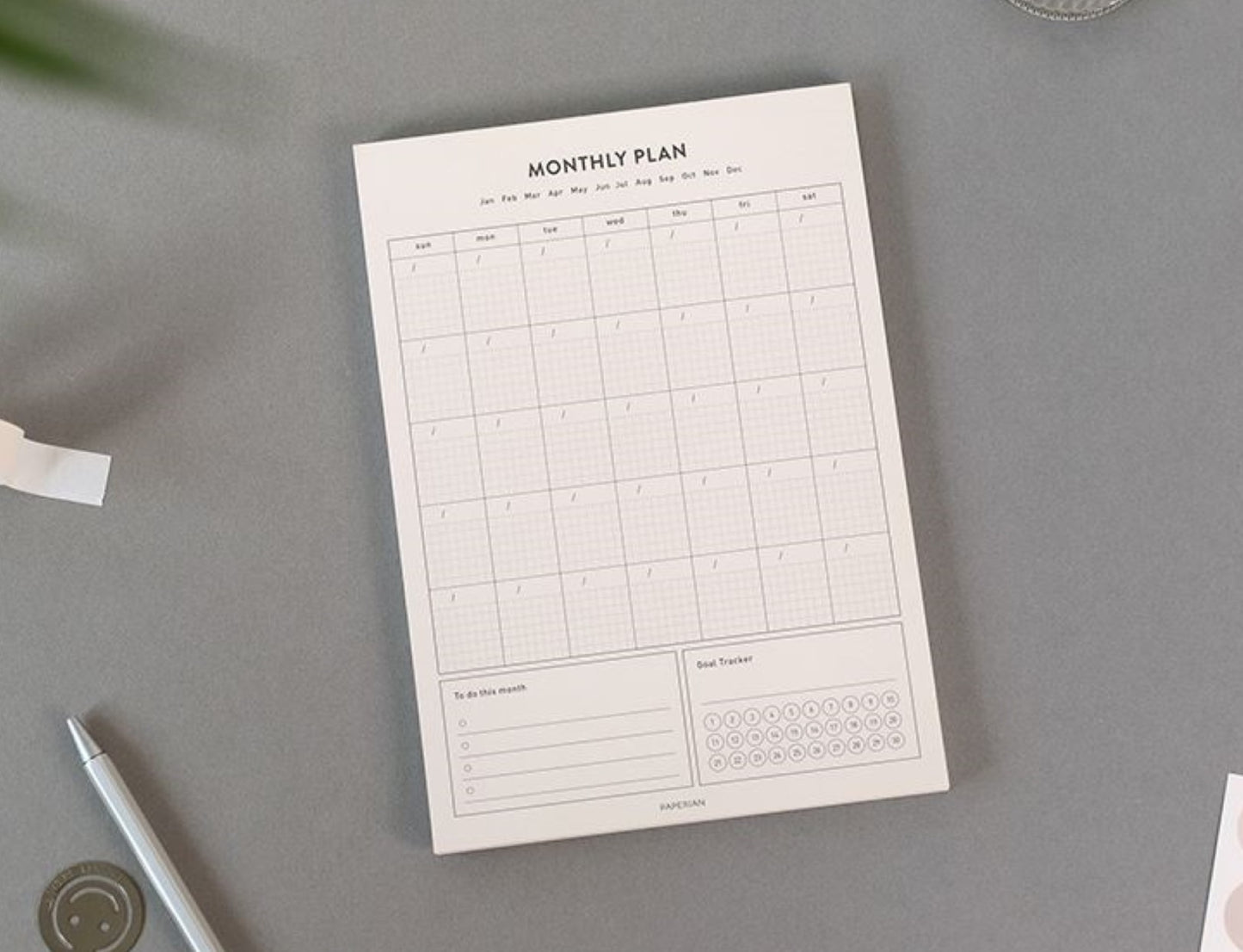 A5 Monthly Weekly Dairy Planner Pad - ZoocomingTree