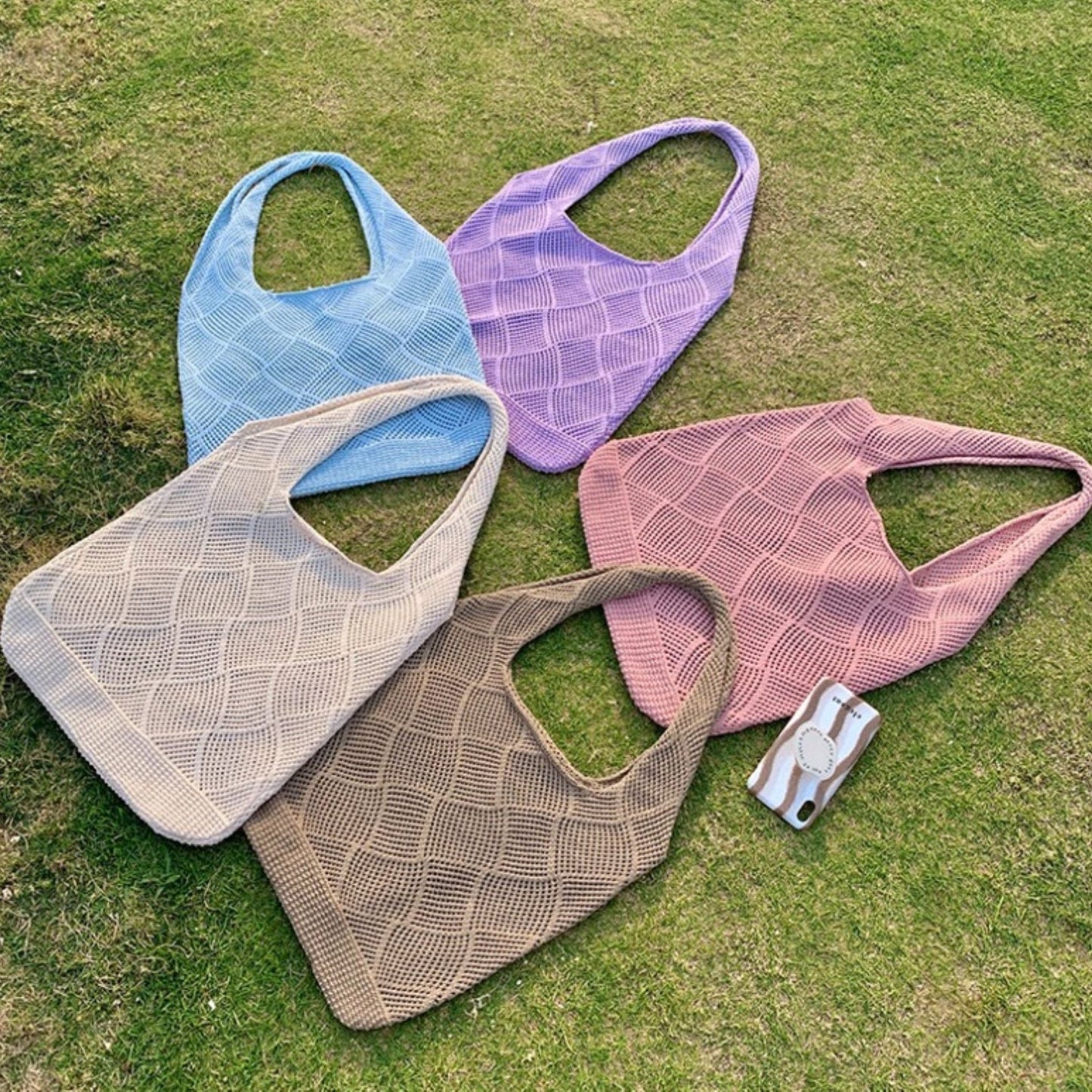 Women Crochet Color Tote Bag - ZoocomingTree