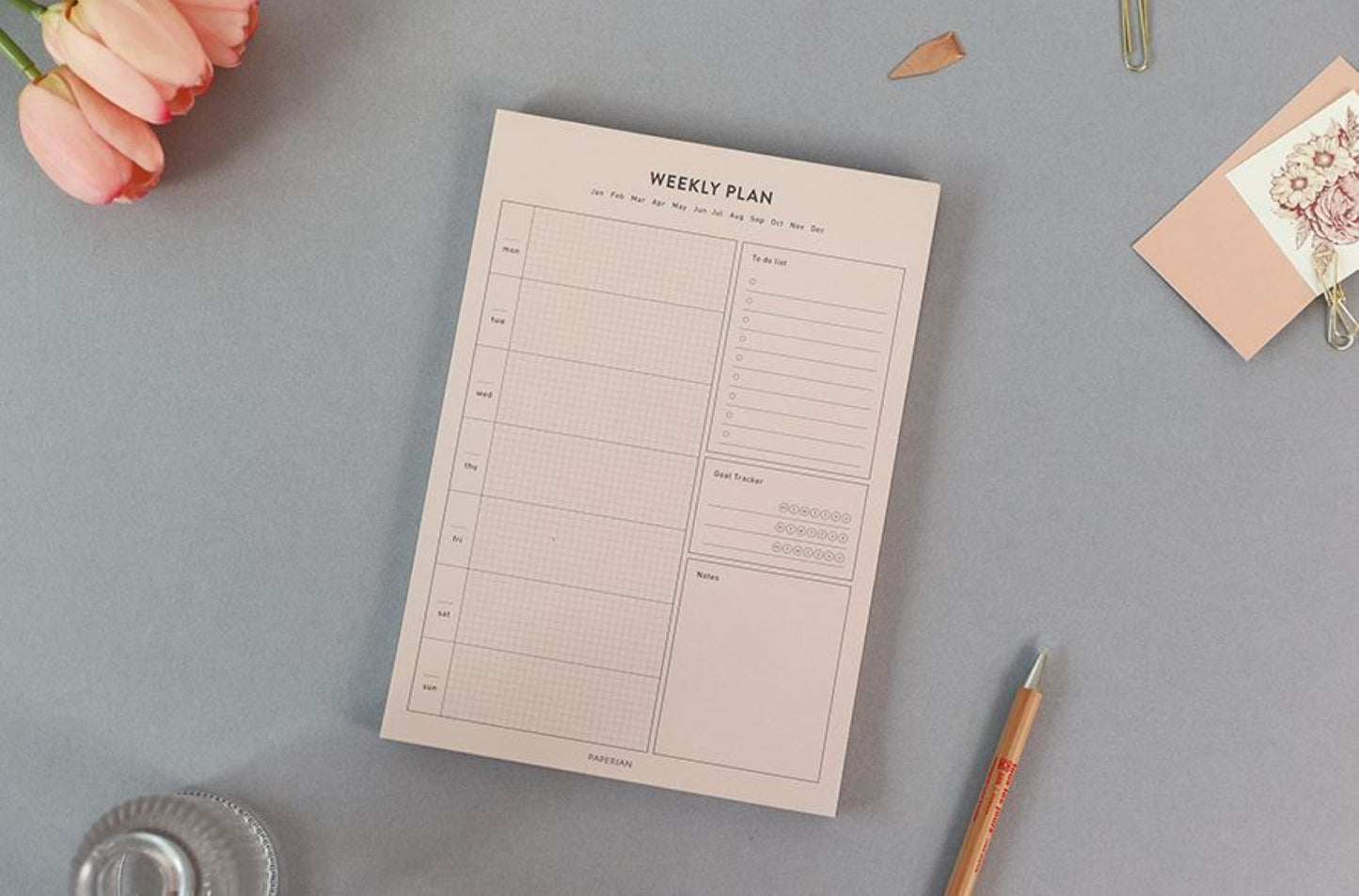 A5 Monthly Weekly Dairy Planner Pad - ZoocomingTree