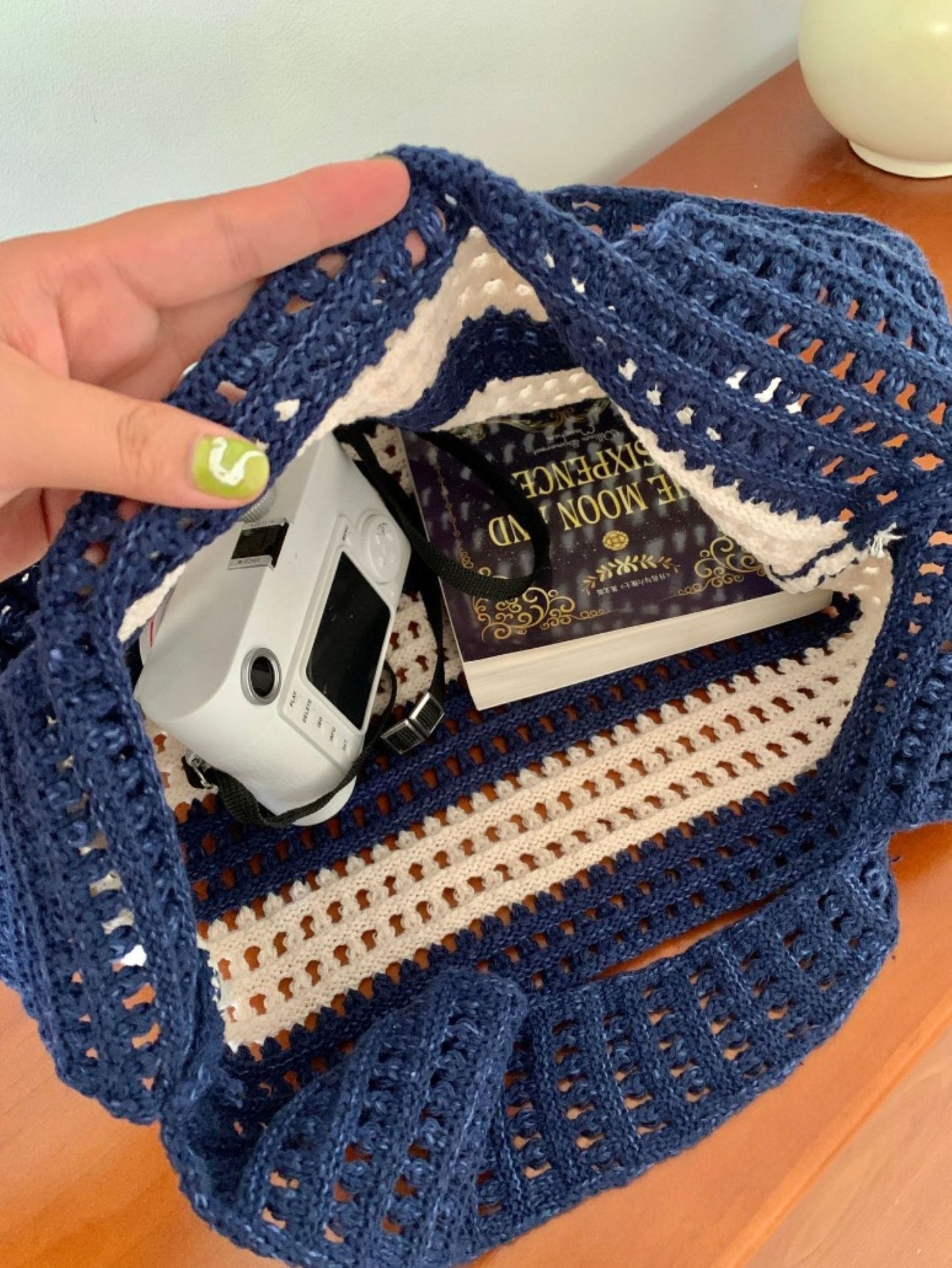 Cute Striped Crochet Shoulder Bag - ZoocomingTree