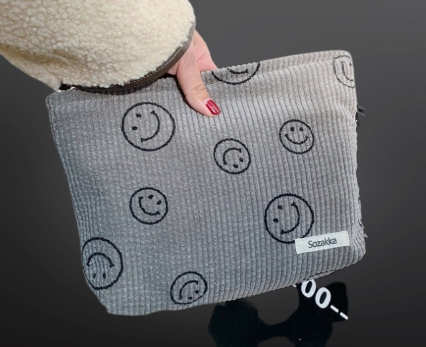 Corduroy Cosmetic Zipper Pouch - ZoocomingTree