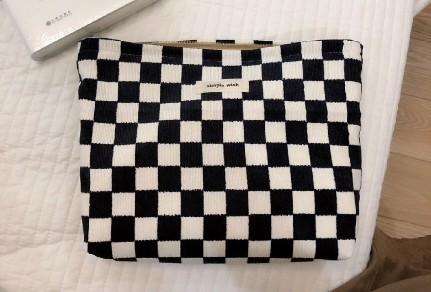 Checkerboard Plaid Makeup Pouch - ZoocomingTree