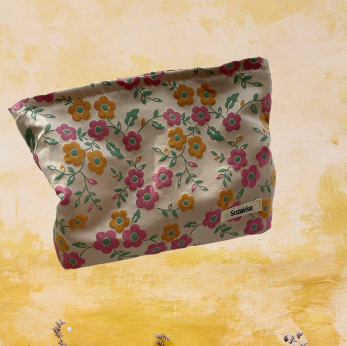 Floral Fabric Makeup Zipper Pouch - ZoocomingTree