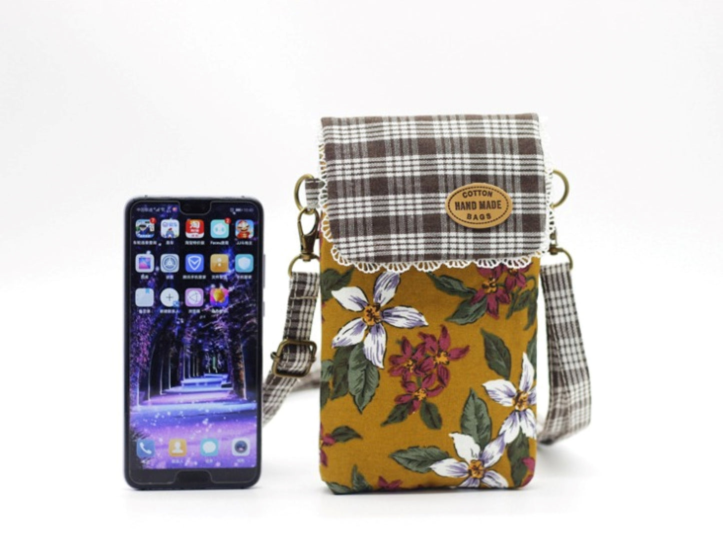 Floral Cotton Crossbody Phone Purse - ZoocomingTree