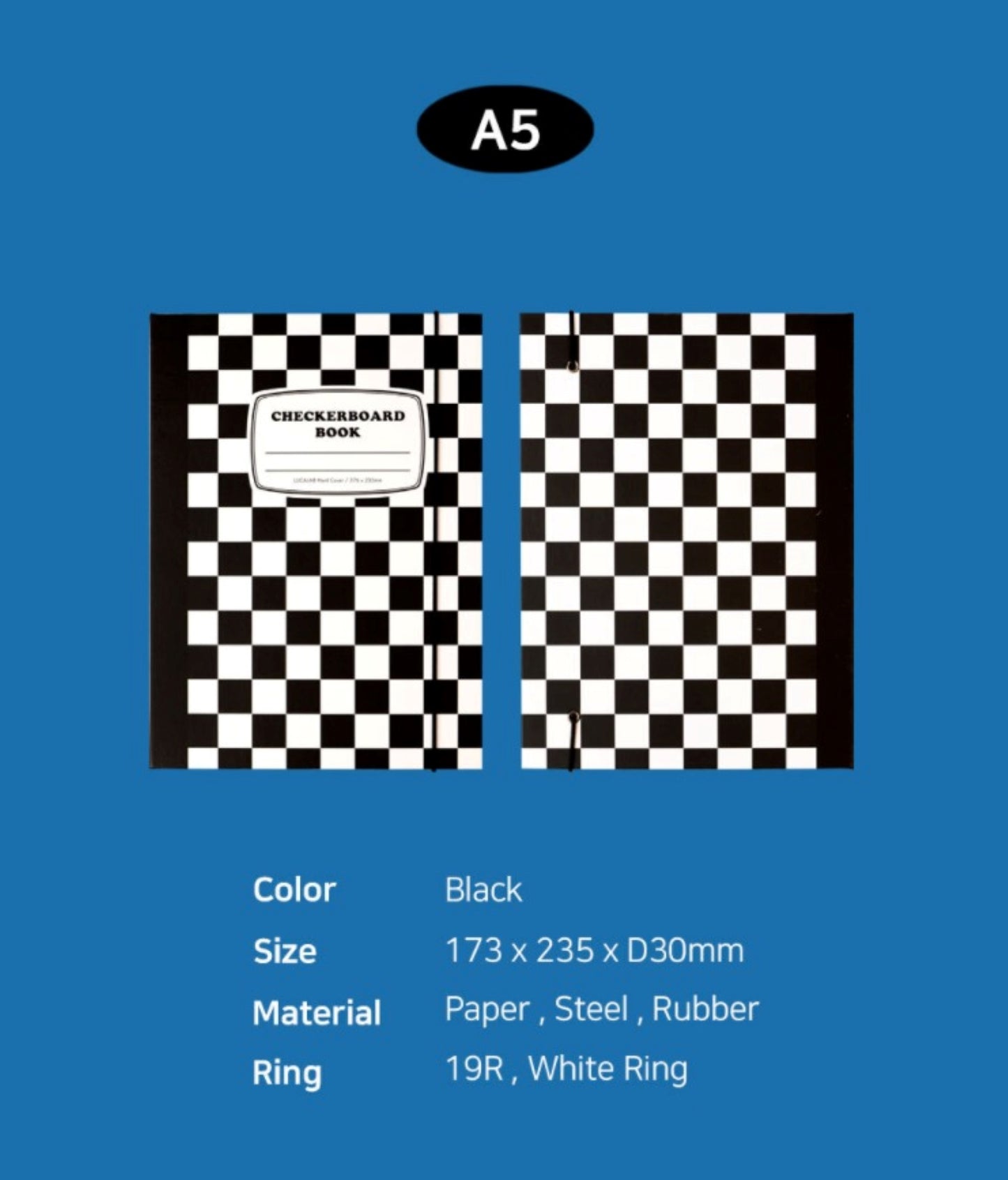 Colorful Checkerboard Hard Cover A5 6 Ring Binder - ZoocomingTree