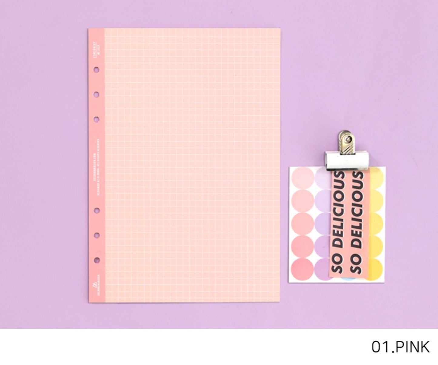 A5 Pastel Grid Refill Binder Inserts - ZoocomingTree