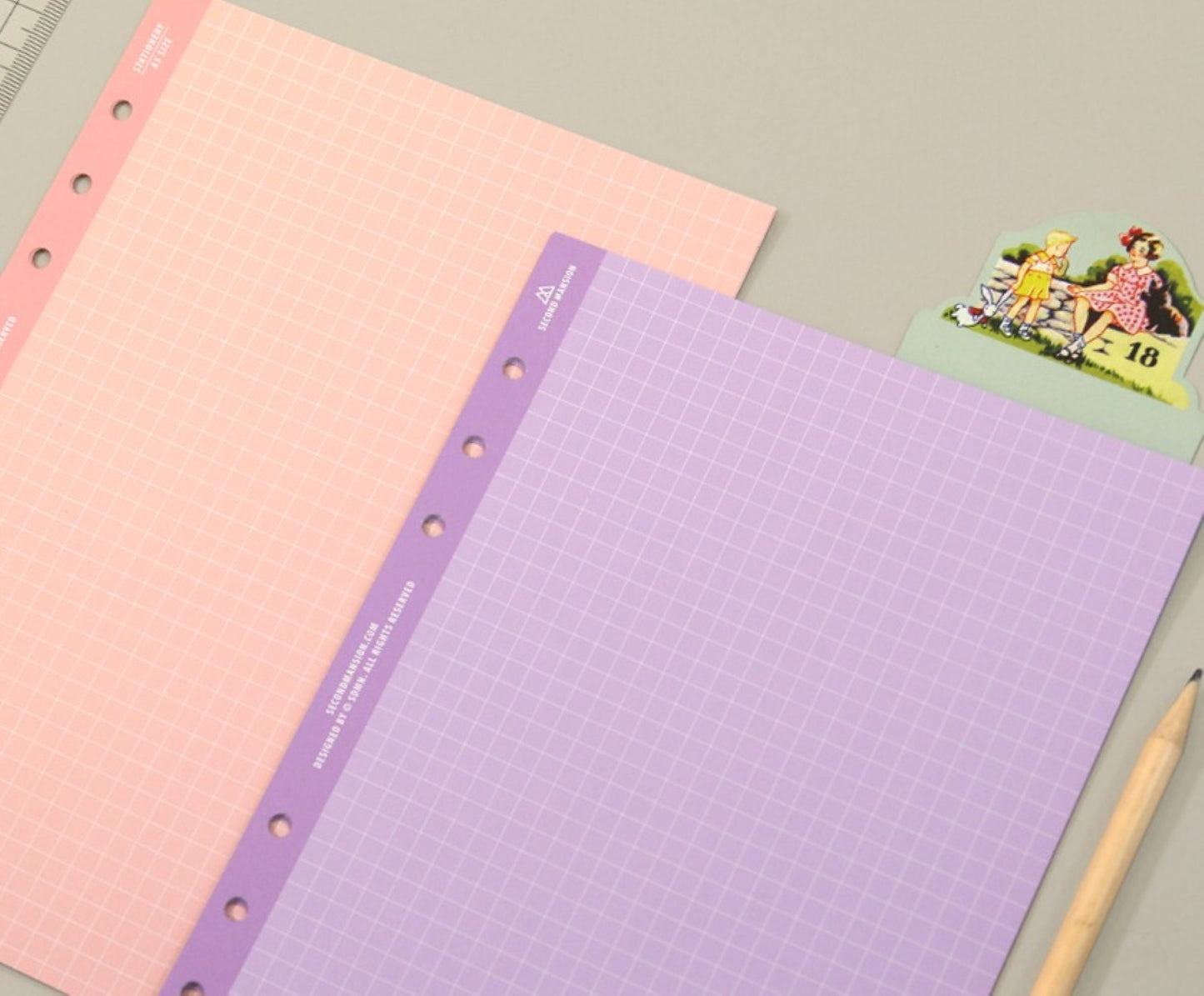 A5 Pastel Grid Refill Binder Inserts - ZoocomingTree