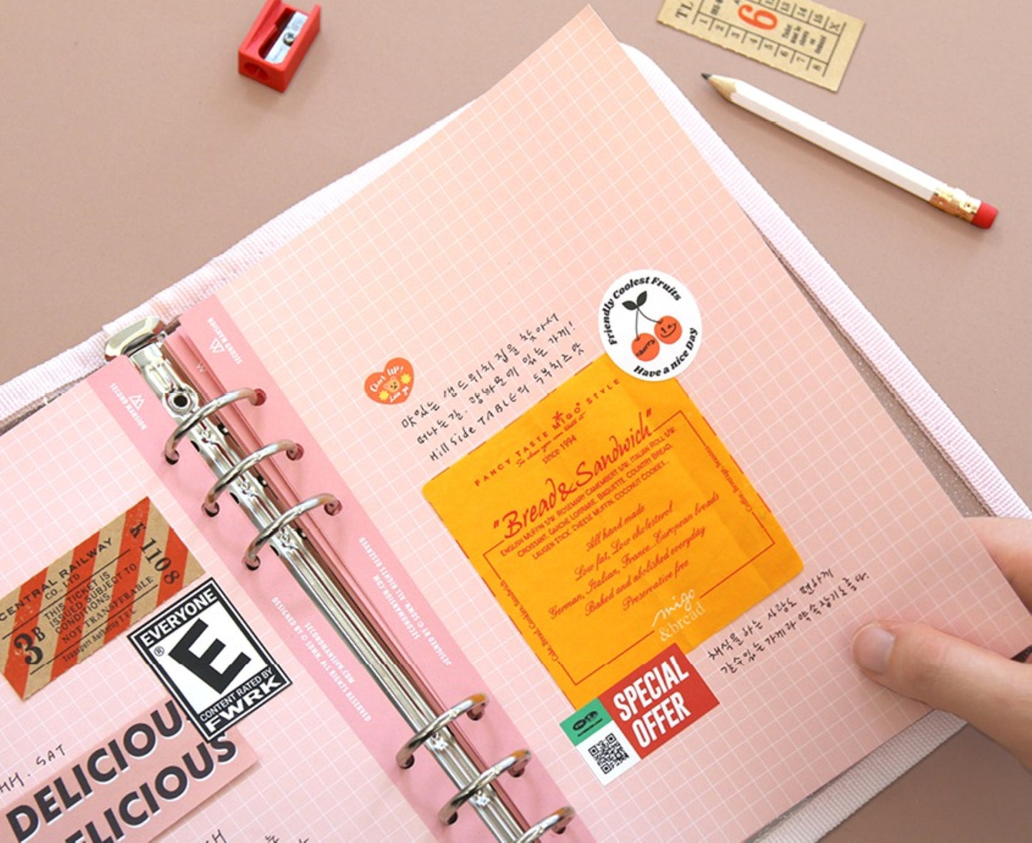 A5 Pastel Grid Refill Binder Inserts - ZoocomingTree