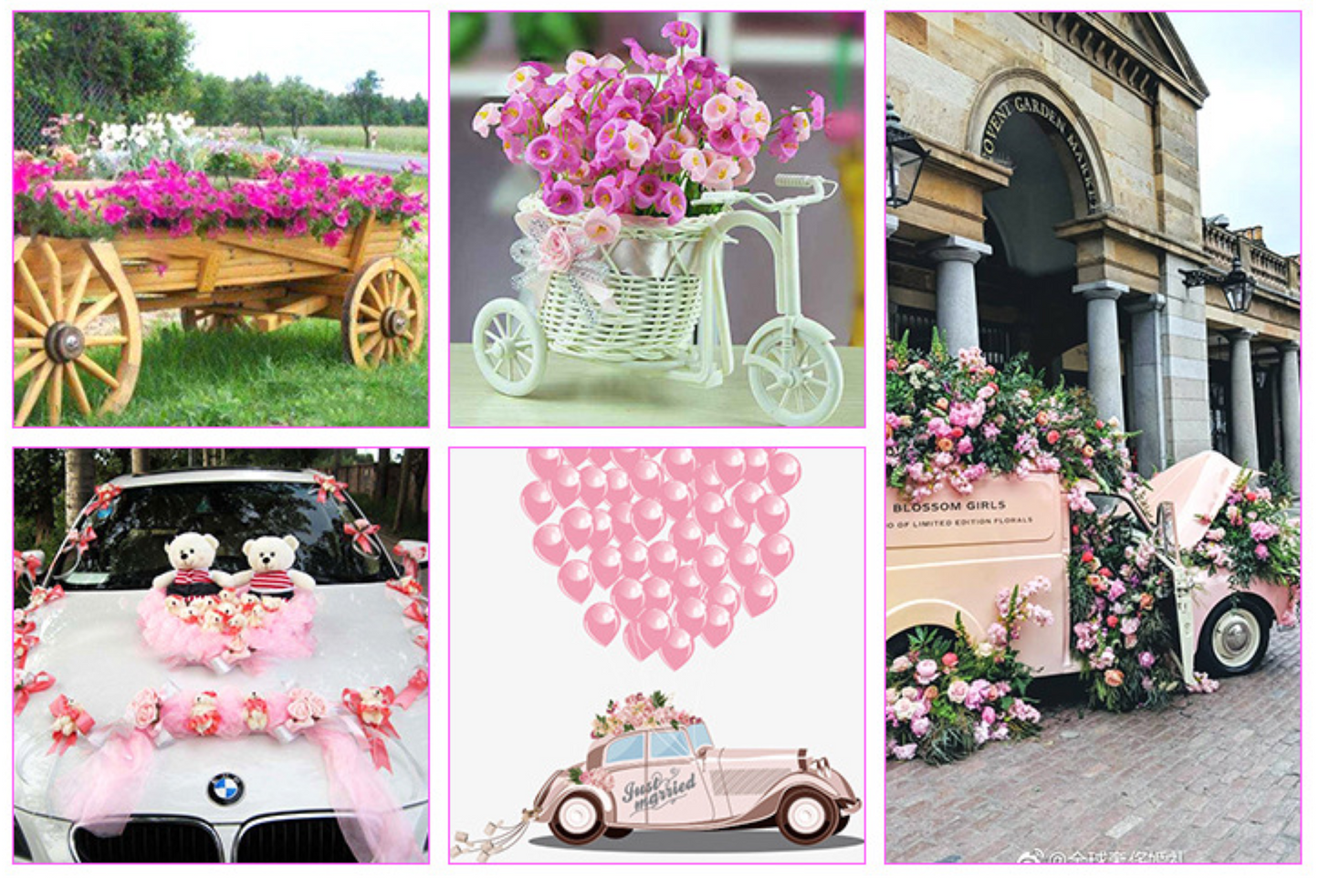 European Flower wagon Birthday 3D Card - ZoocomingTree