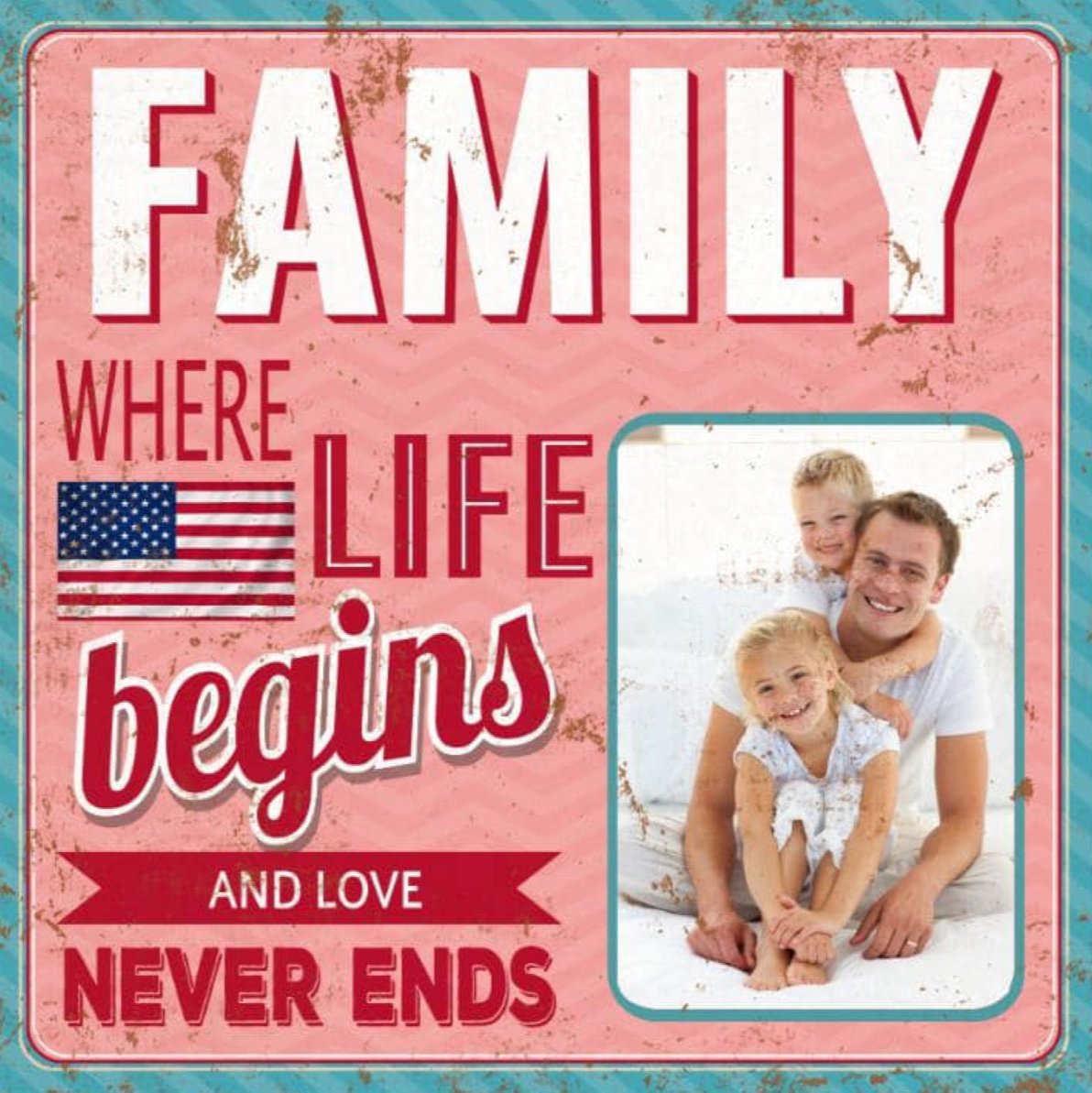 Family Tin Metal Sign Photo Frame - ZoocomingTree