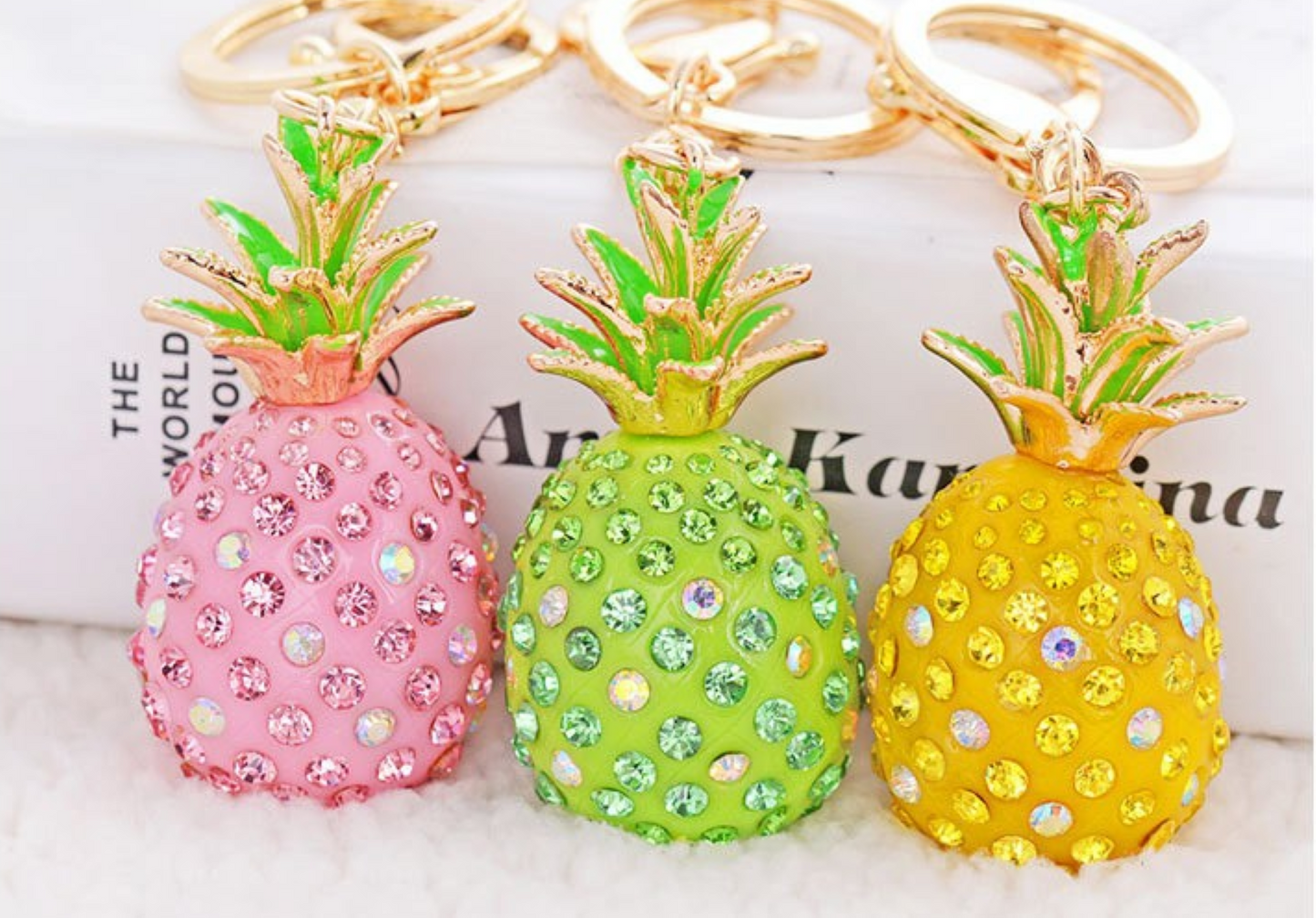 Pineapple Rhinestone Keychain - ZoocomingTree