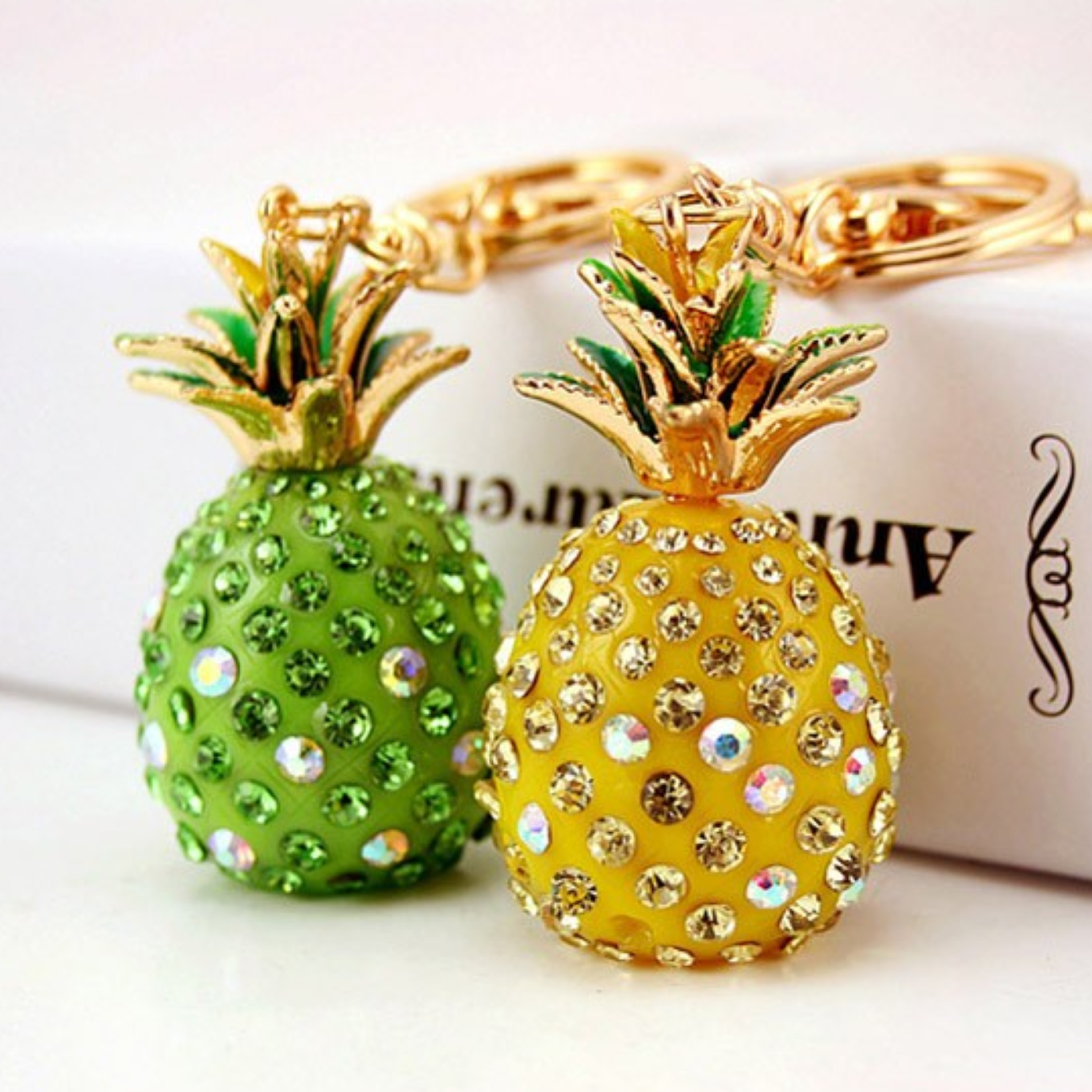 Pineapple Rhinestone Keychain - ZoocomingTree