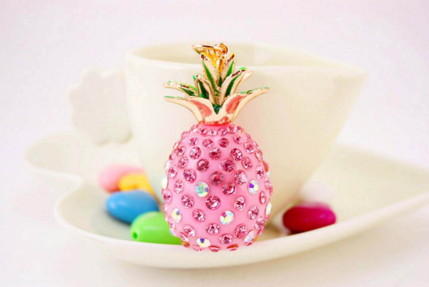 Pineapple Rhinestone Keychain - ZoocomingTree