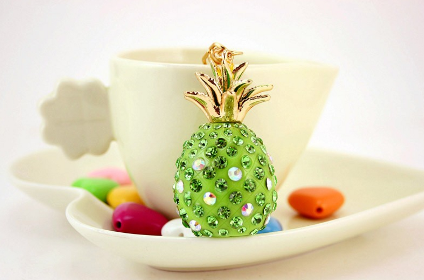 Pineapple Rhinestone Keychain - ZoocomingTree