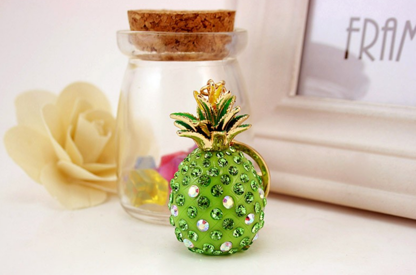 Pineapple Rhinestone Keychain - ZoocomingTree