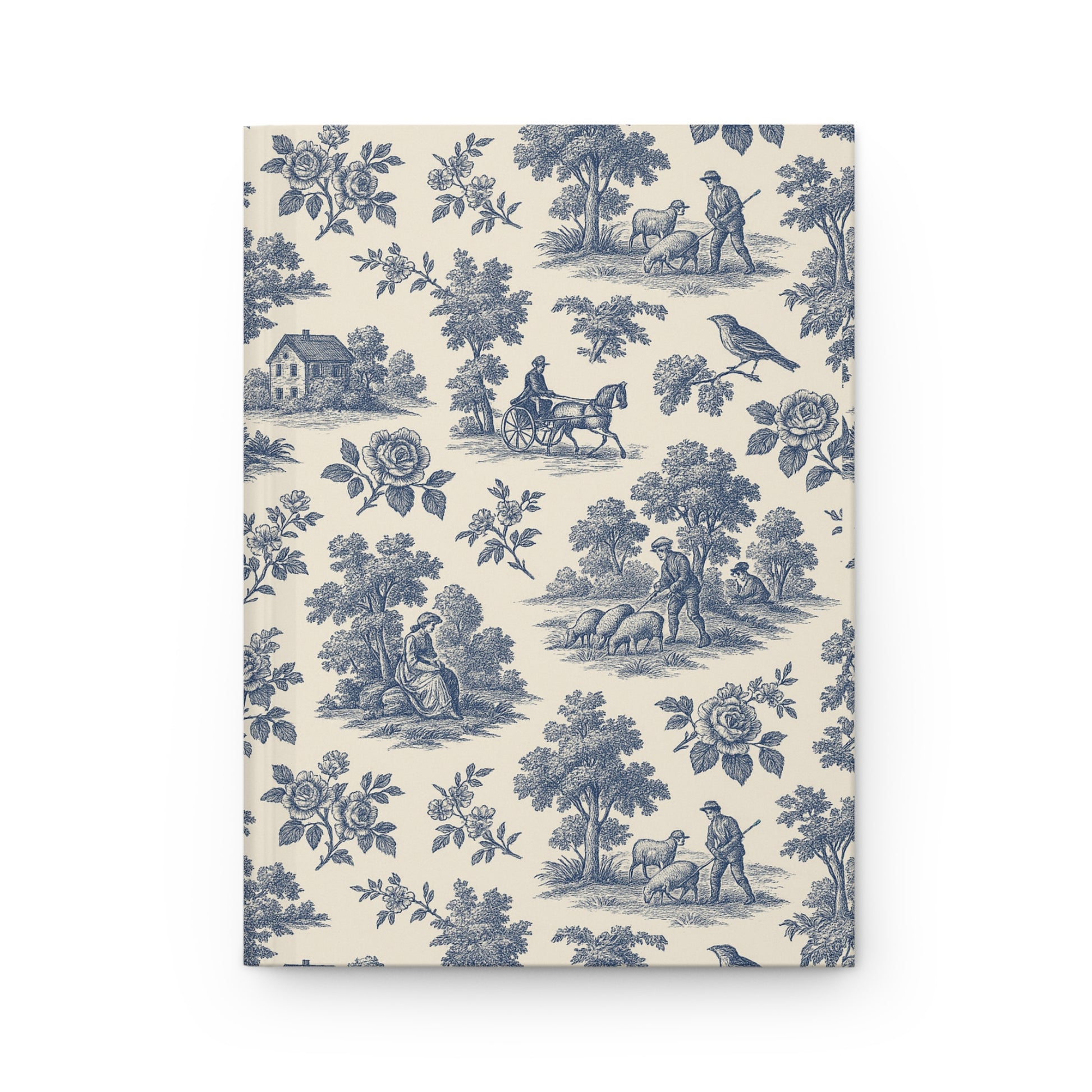 Toile de Jouy Blue Hardcover Journal - ZoocomingTree