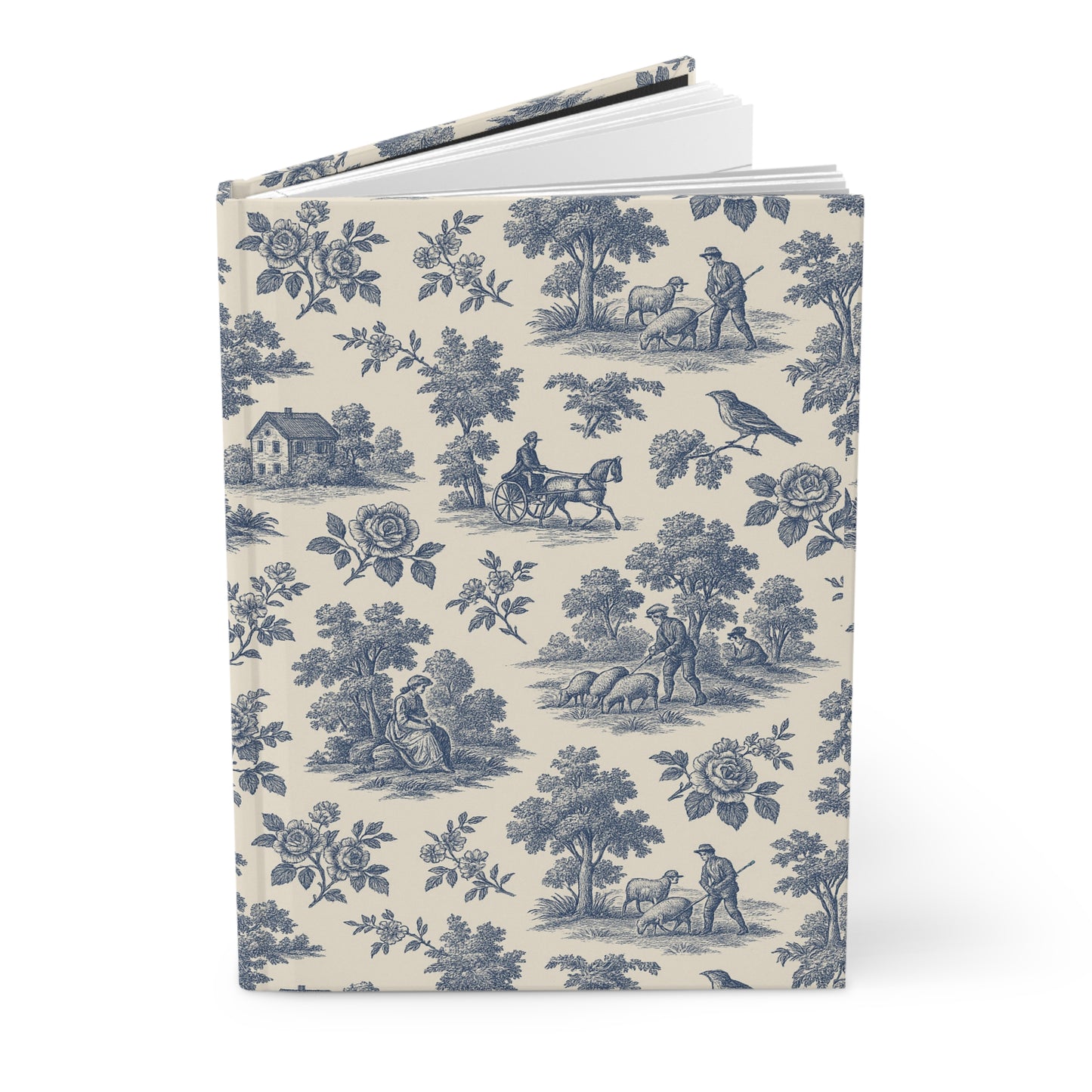 Toile de Jouy Blue Hardcover Journal - ZoocomingTree
