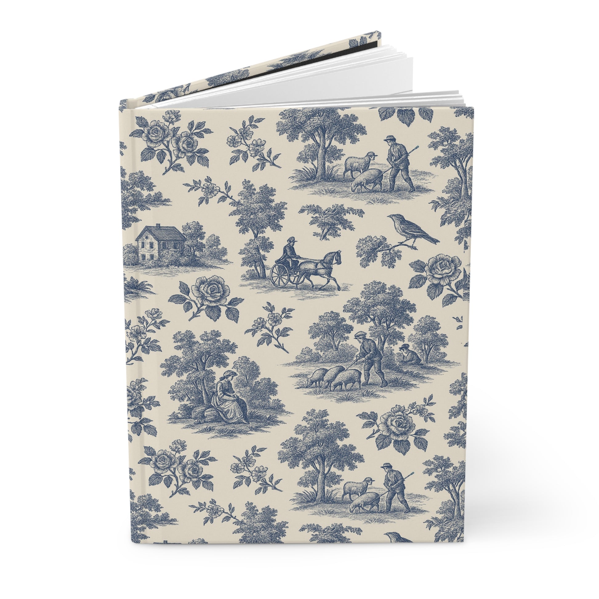 Toile de Jouy Blue Hardcover Journal - ZoocomingTree