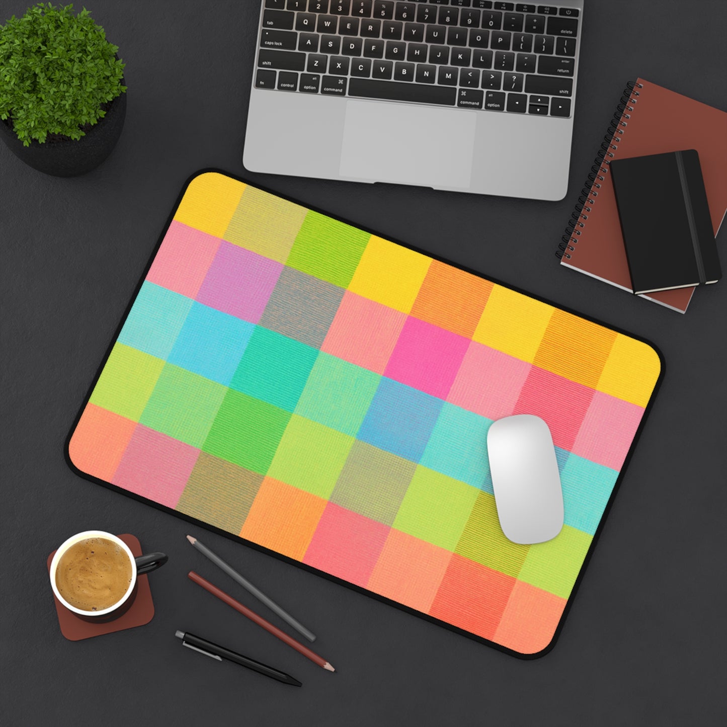 Tutti Frutti Plaid Pattern Desk Mat - ZoocomingTree