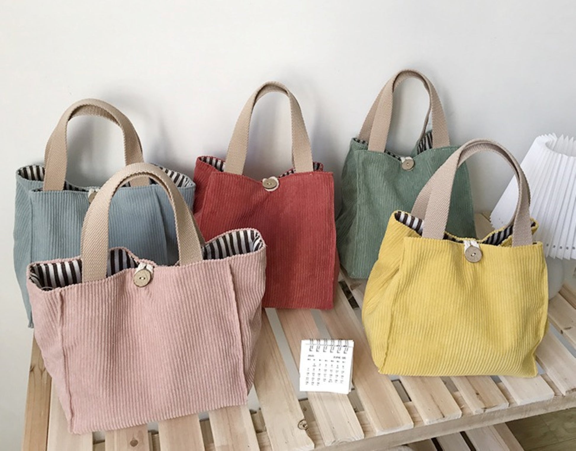 Corduroy Lunch Tote bag - ZoocomingTree