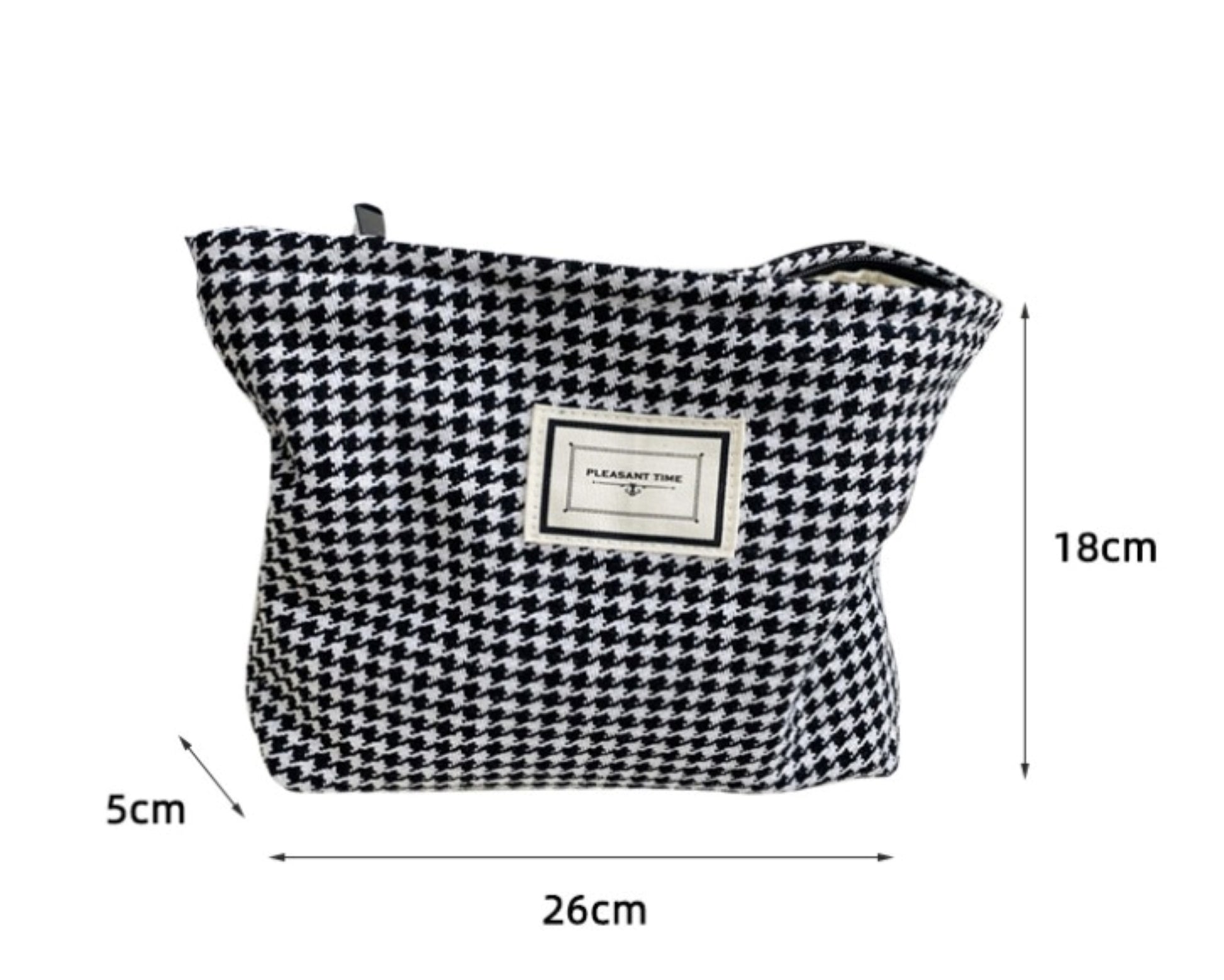 Hounds tooth Cotton Makeup Zipper Pouch - ZoocomingTree