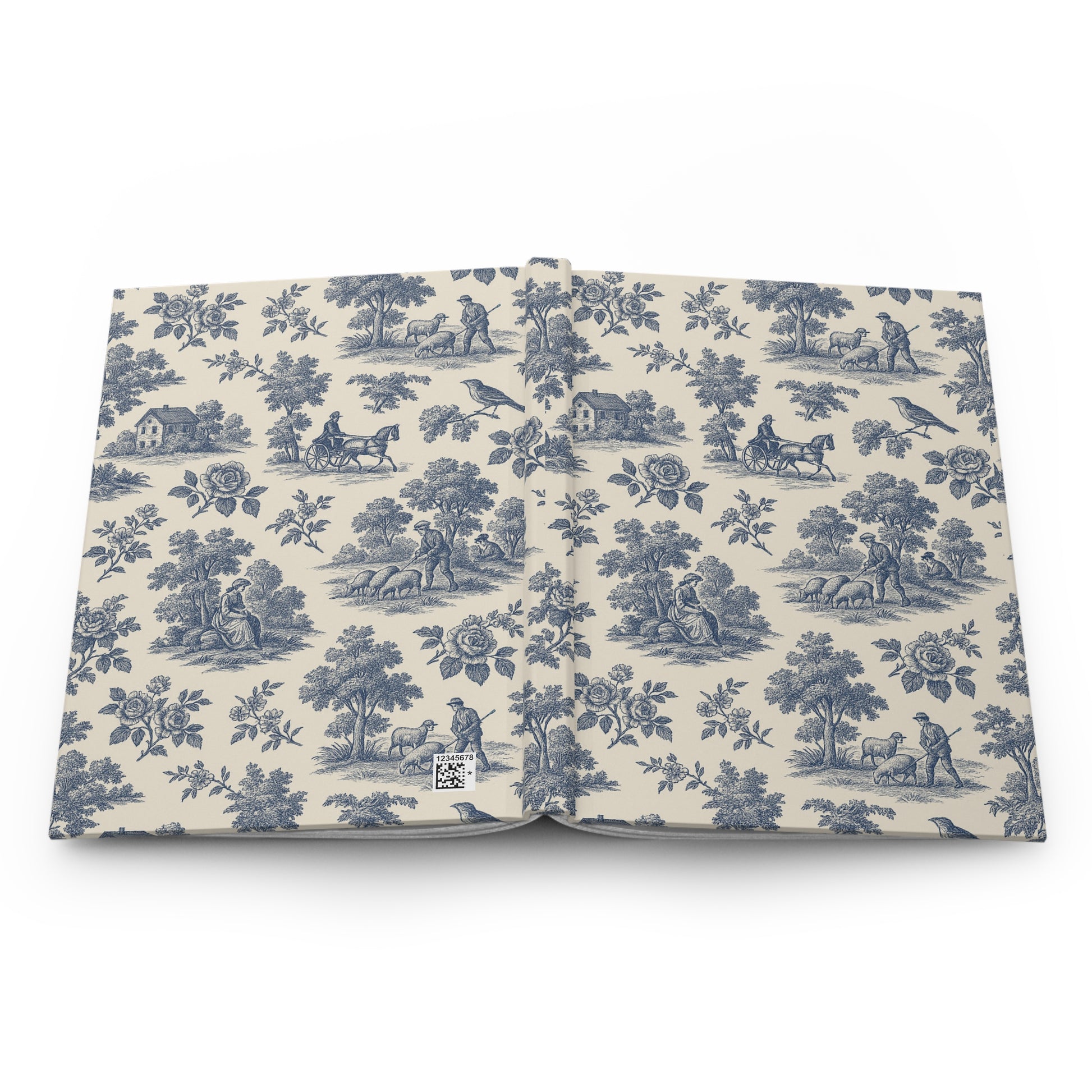 Toile de Jouy Blue Hardcover Journal - ZoocomingTree