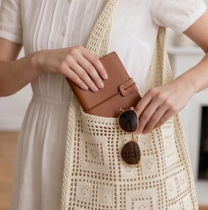 Comfy Woven Crochet Shoulder Bag