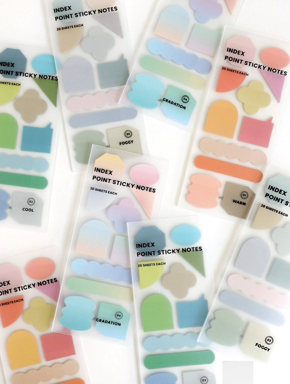 Index Point Sticky Notes Set | 220 Sheets in Warm & Cool Themes ...