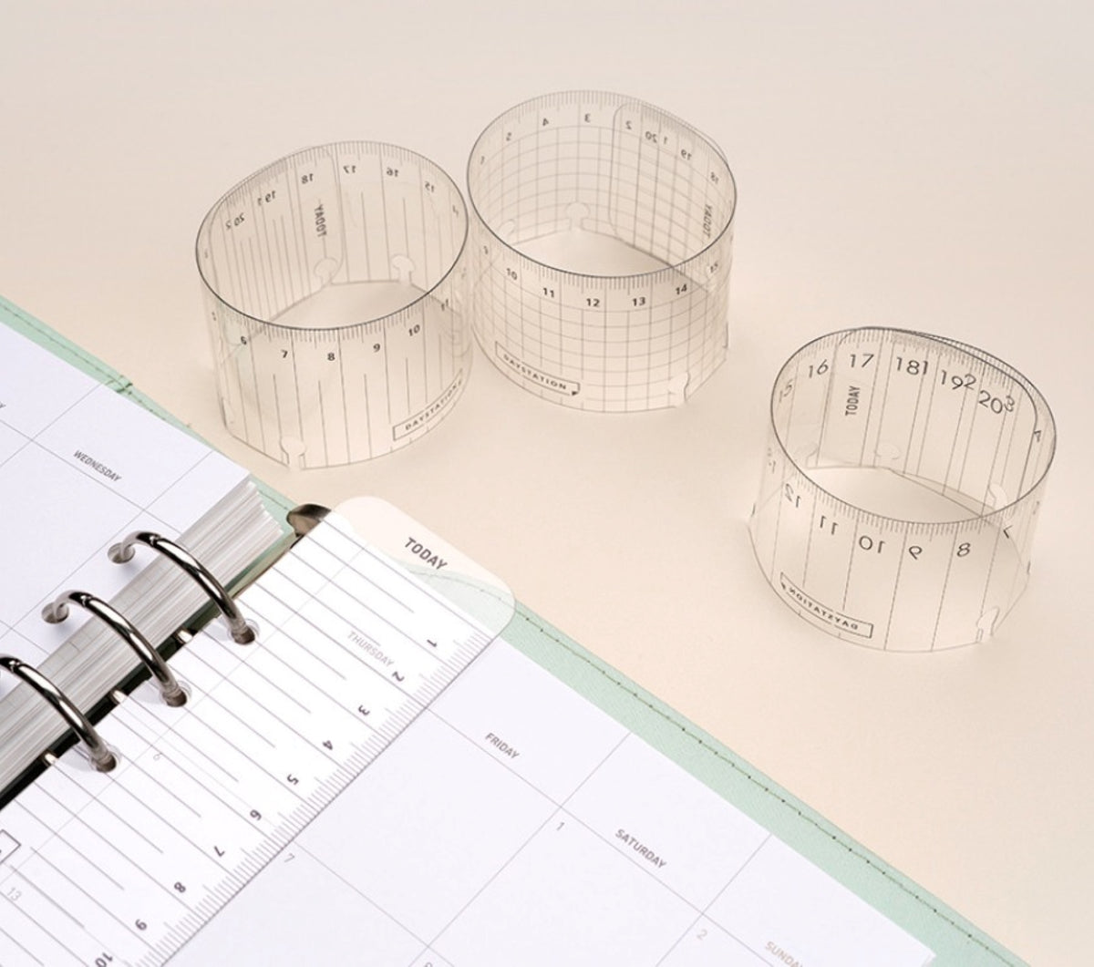 Bookmark Ruler Binder A5 Binder Clear Bookmark Ruler | Slim 6-Ring Planner Accessory ...