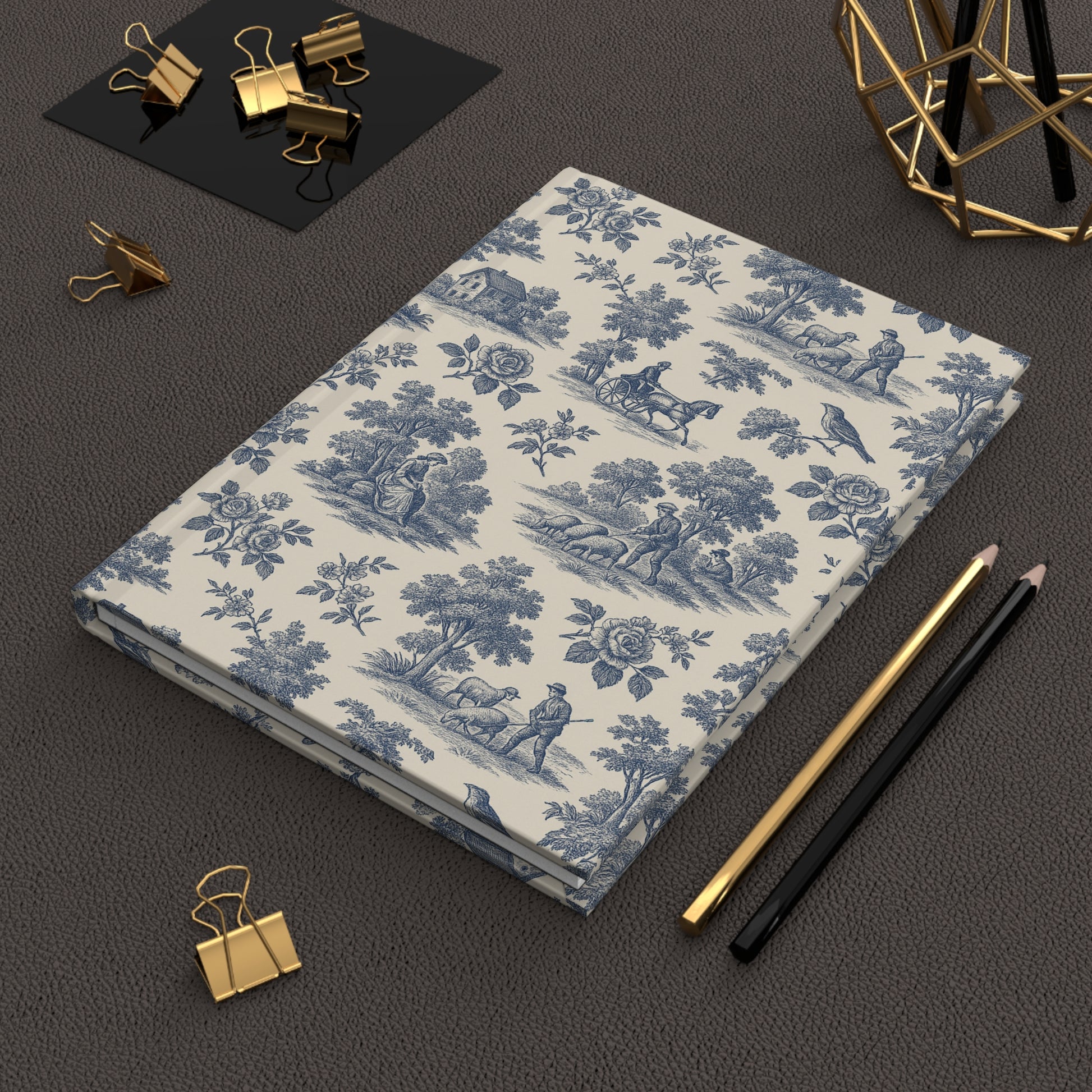 Toile de Jouy Blue Hardcover Journal - ZoocomingTree