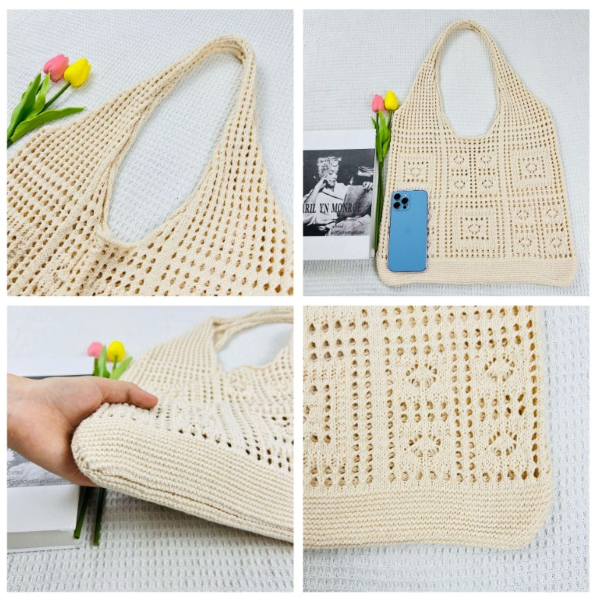 Comfy Woven Crochet Shoulder Bag - ZoocomingTree