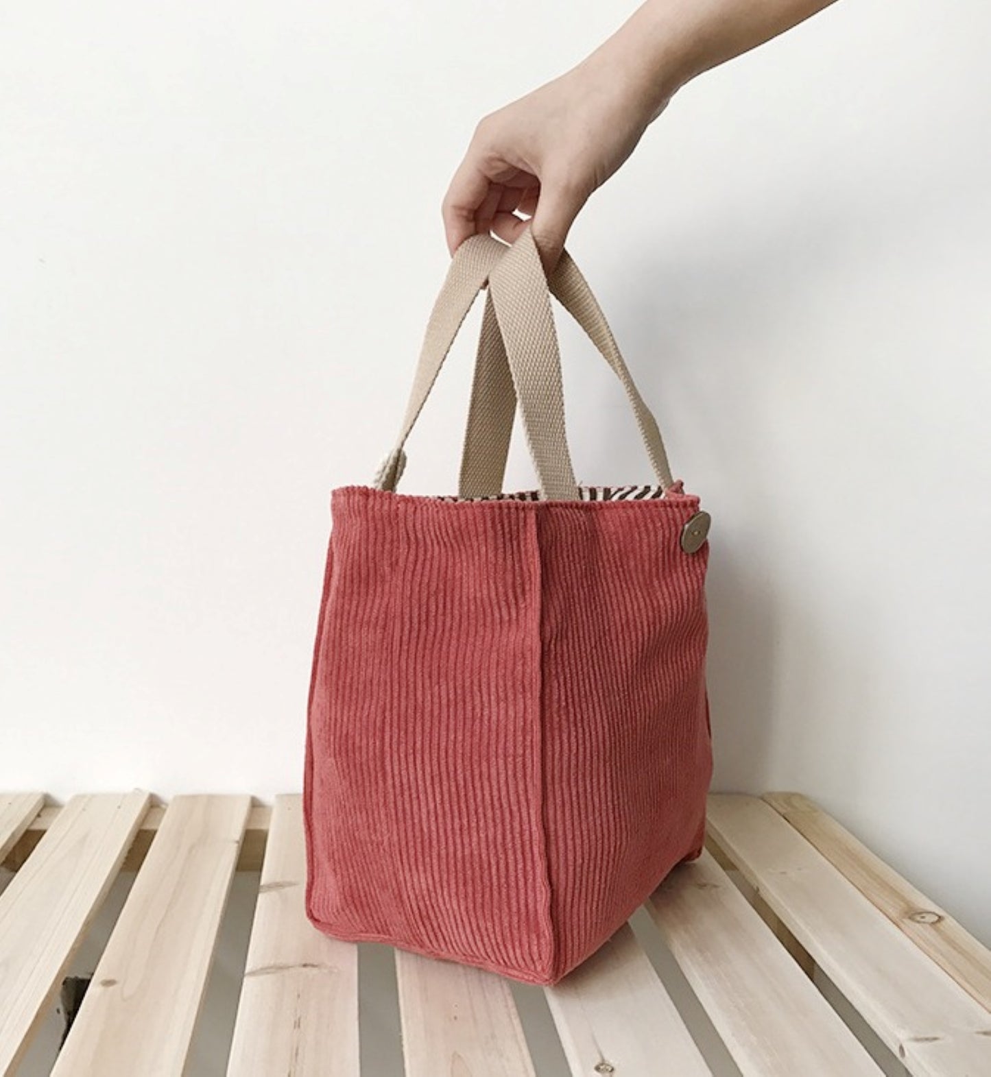Corduroy Lunch Tote bag - ZoocomingTree
