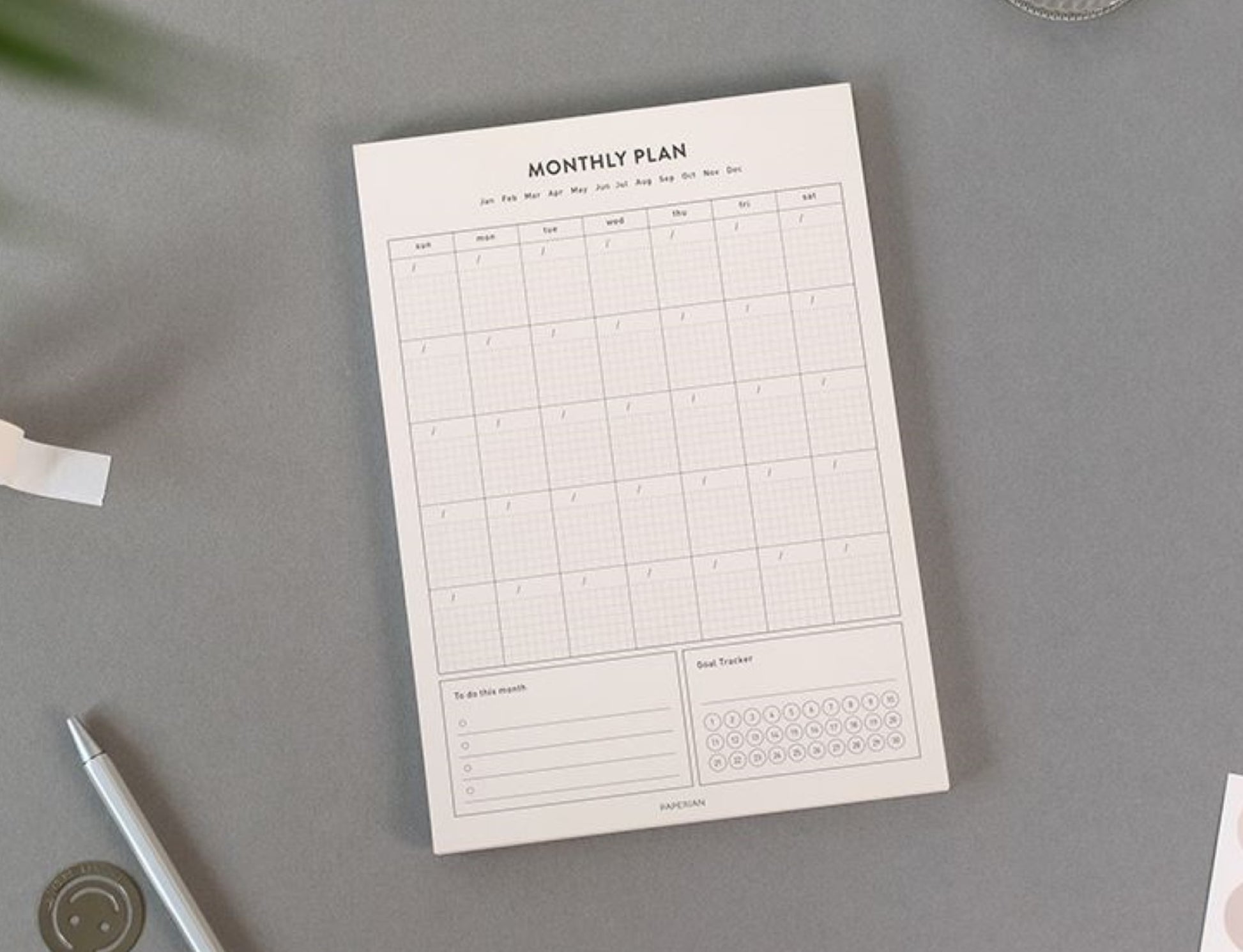 A5 Monthly Weekly Dairy Planner Pad - ZoocomingTree