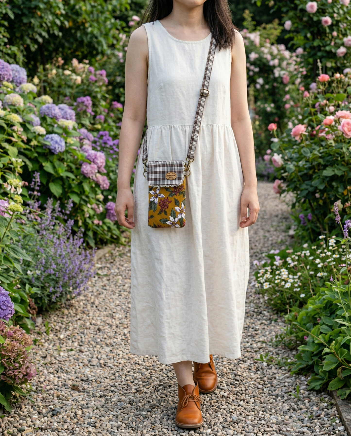 Floral Cotton Crossbody Phone Purse