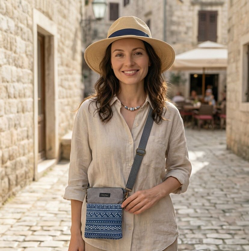 Cotton Crossbody Phone Purse