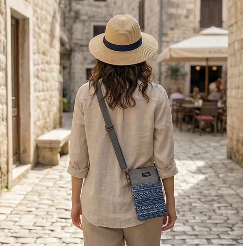 Cotton Crossbody Phone Purse