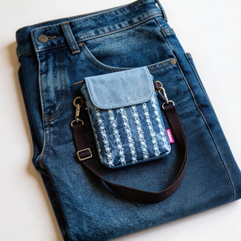 Denim Crossbody Phone Purse